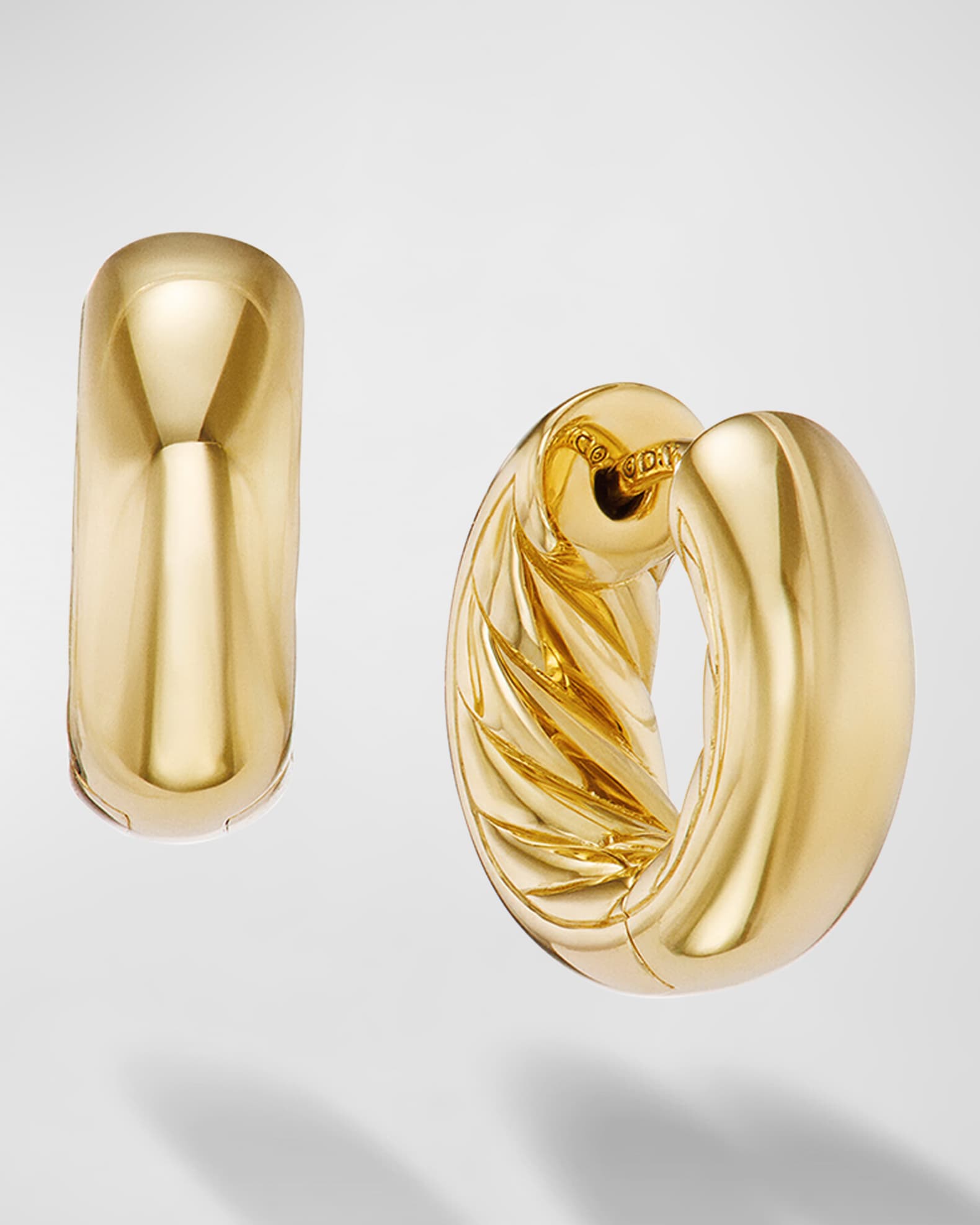 D Wire Hoop Earrings in Gold - 3 ½