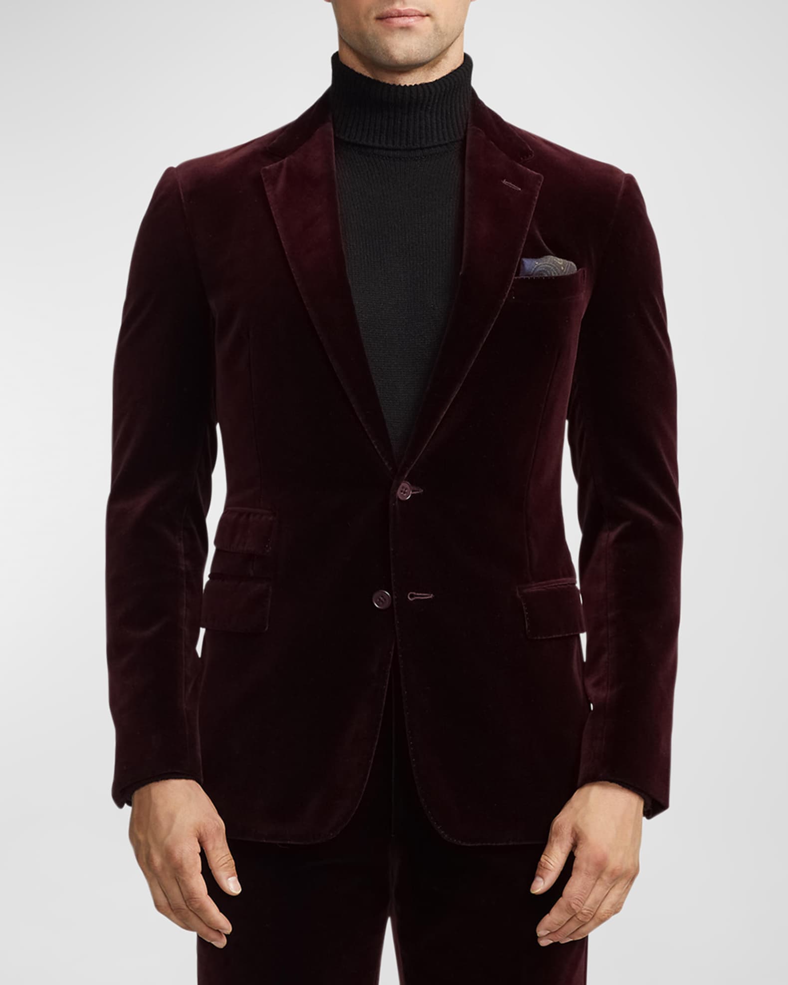 Red Single-breasted cotton-blend velvet suit jacket, Gucci