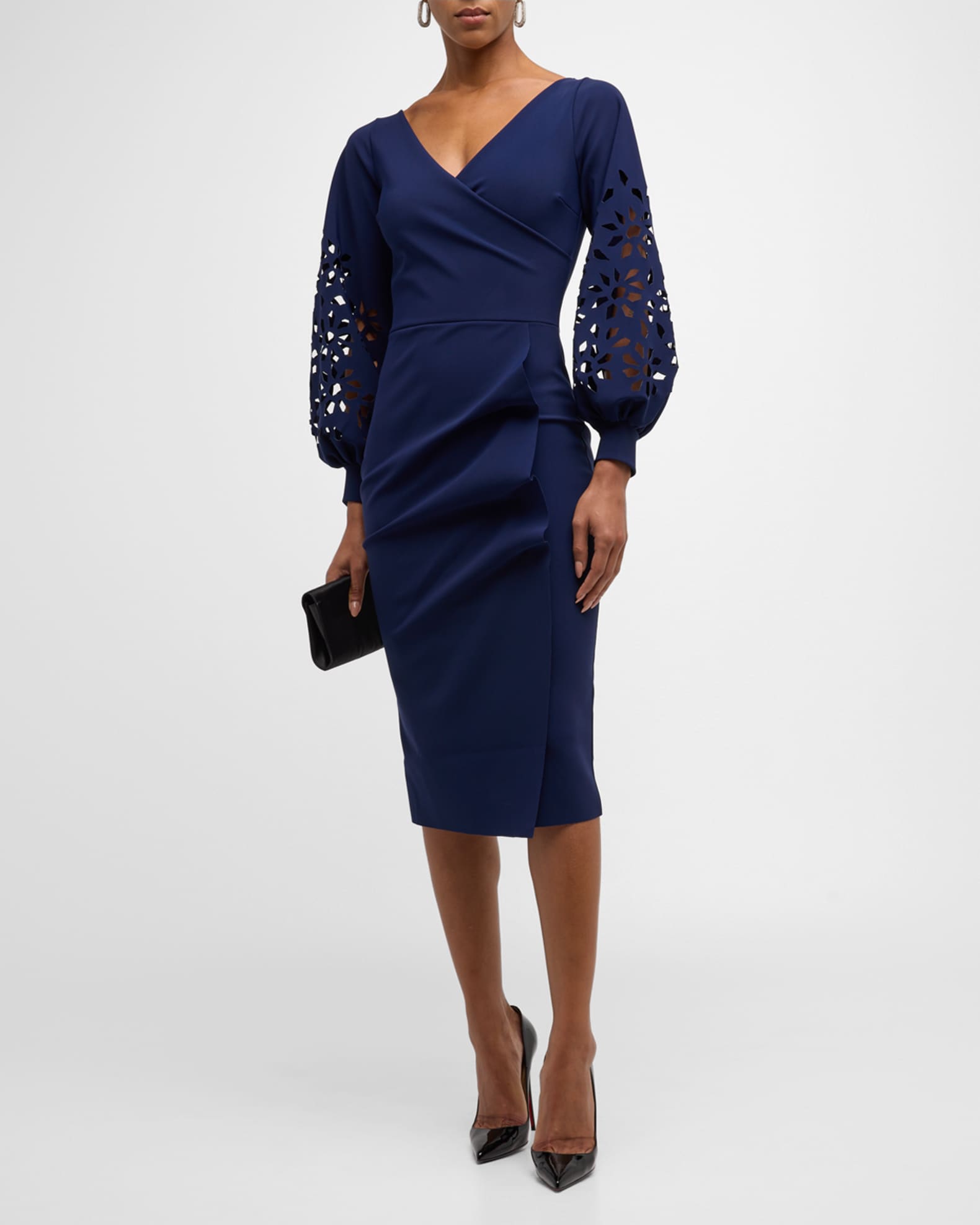 Gallilia Cutout Ruffle Sheath Midi Dress 1