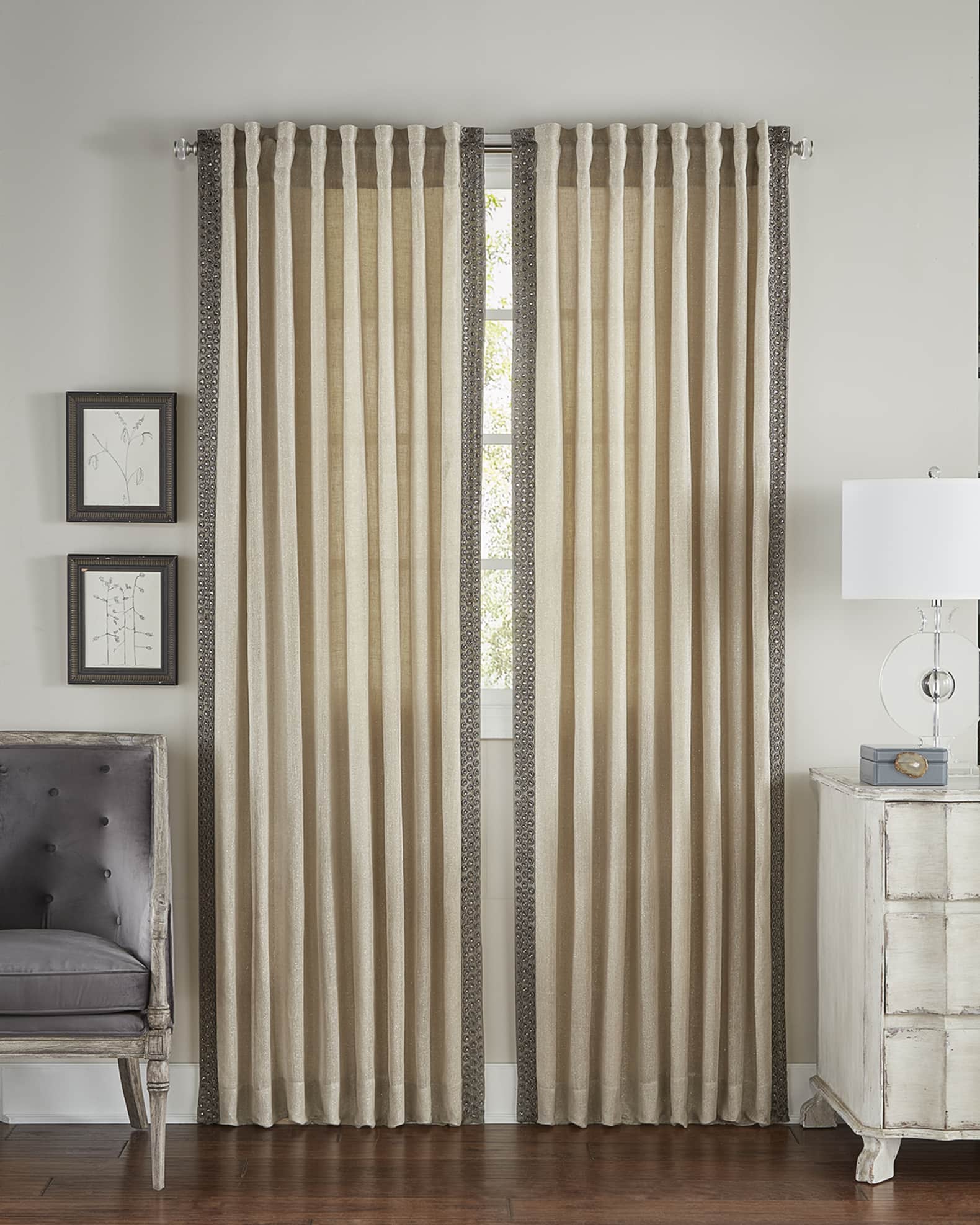 Cloud 9 Design Zia Beaded Light-Filtering Curtain Panel, 108"