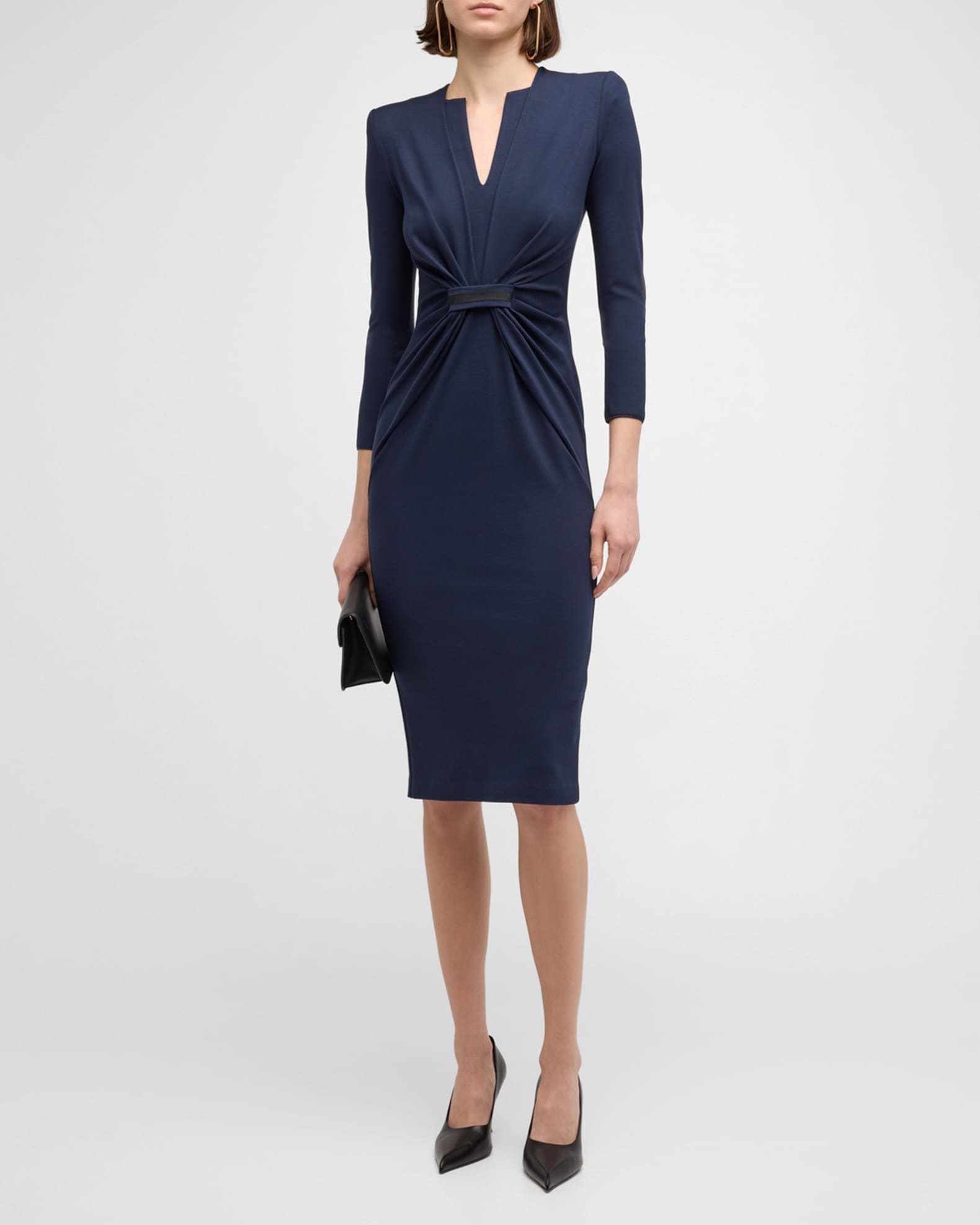 Giorgio Armani Tab Front Jersey Dress | Neiman Marcus
