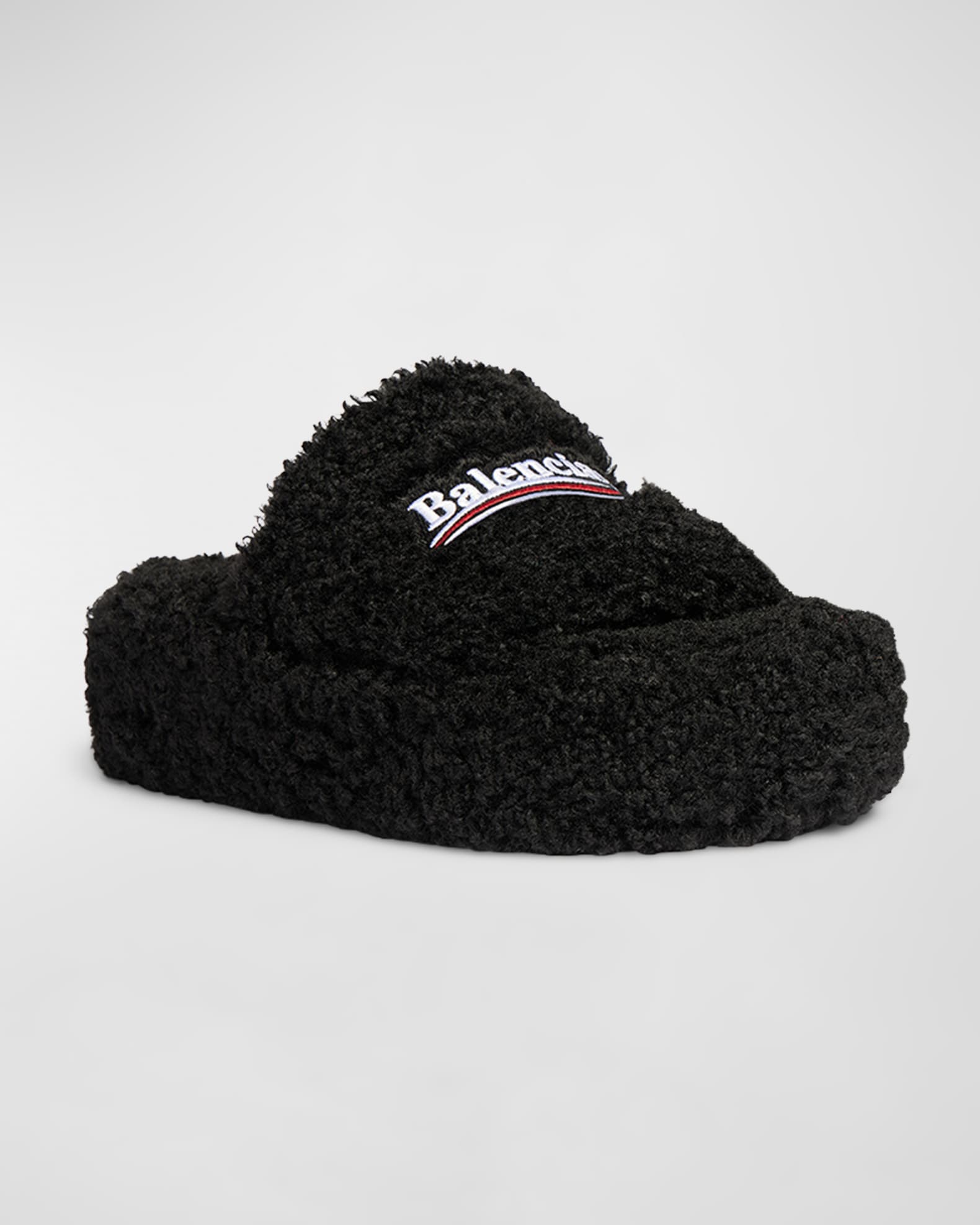 Balenciaga Furry Platform Sandals | Neiman Marcus Balenciaga Furry Platform Sandals | Neiman Marcus