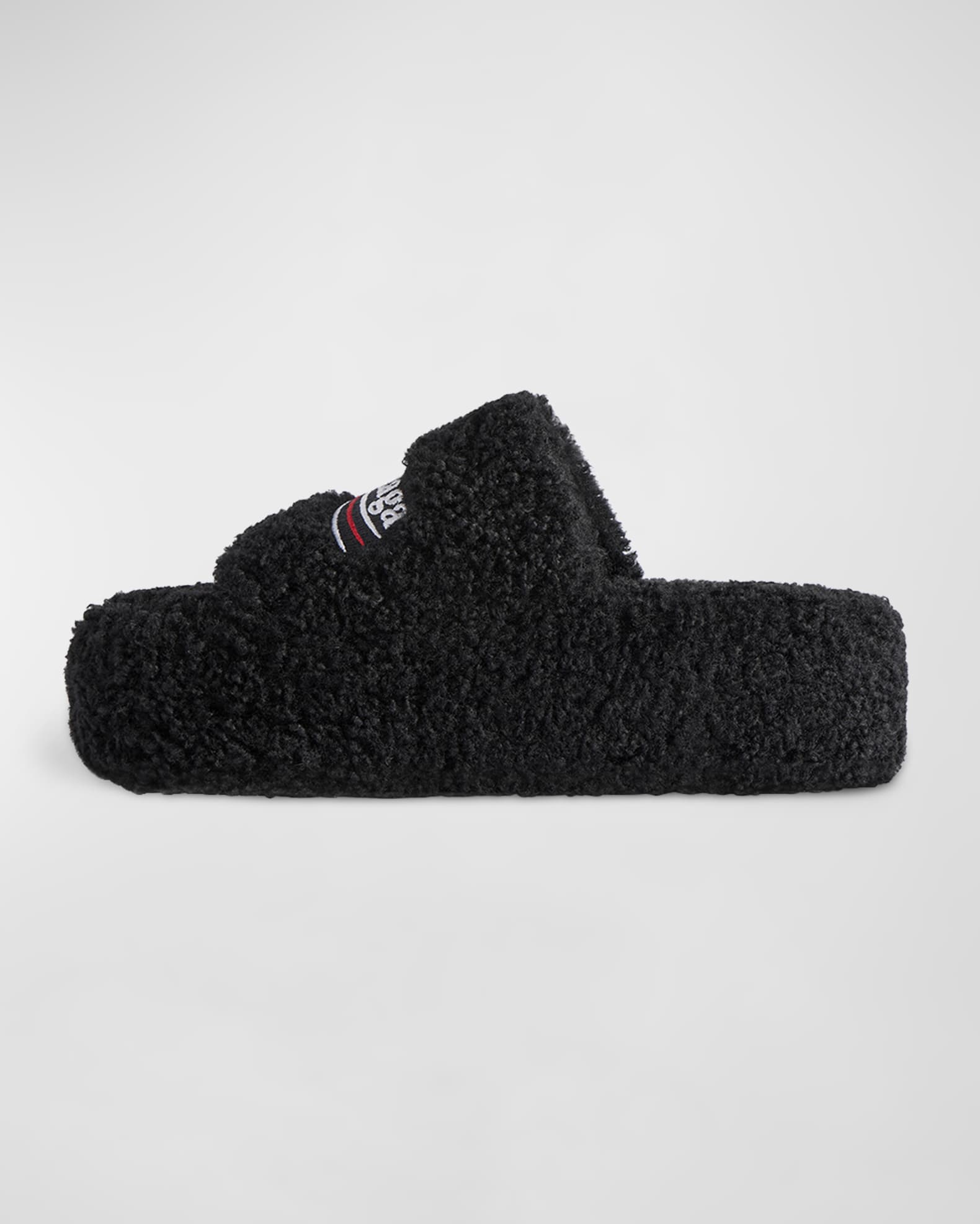 Balenciaga Furry Platform Sandals Neiman Marcus