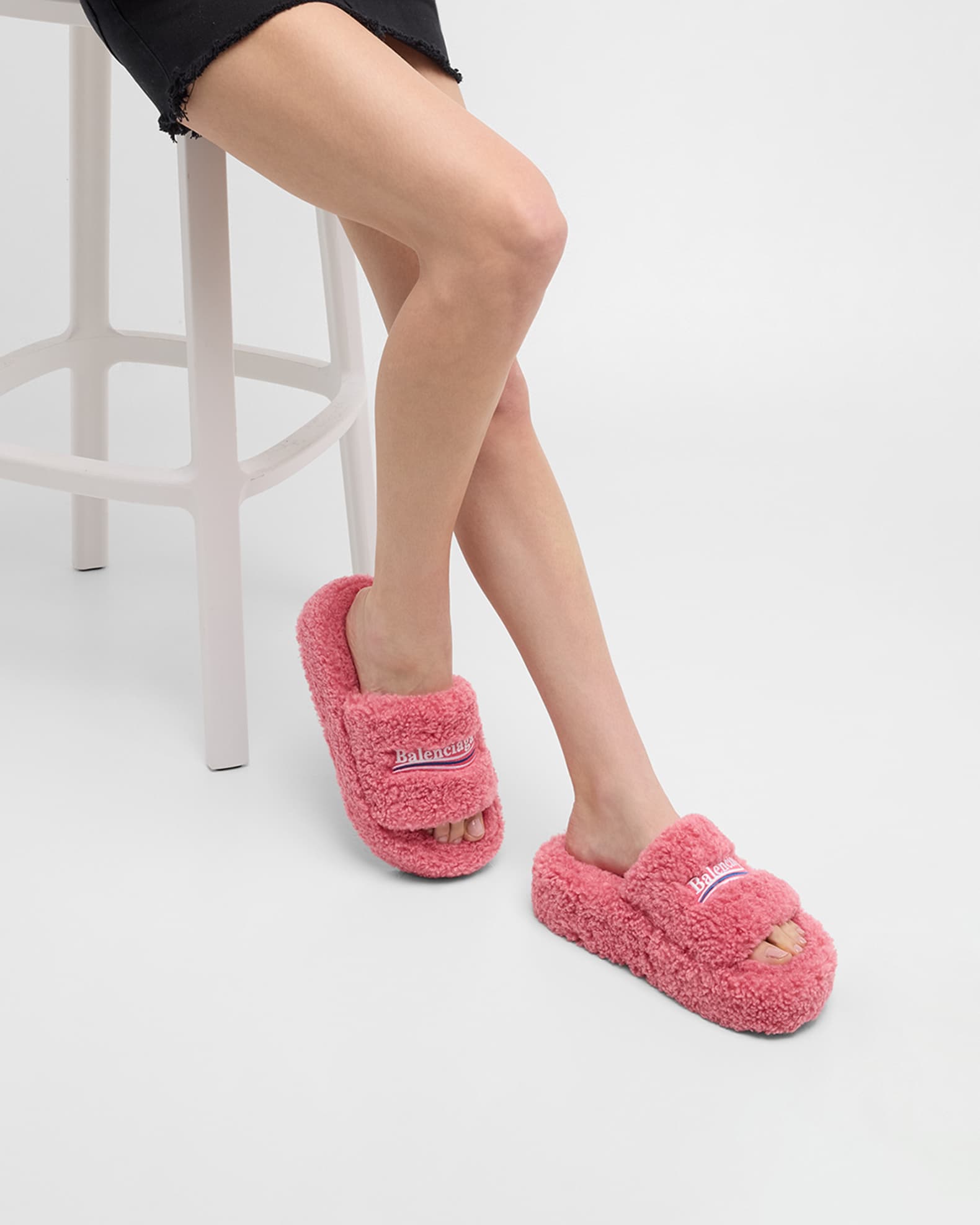 Furry Platform Sandals 1