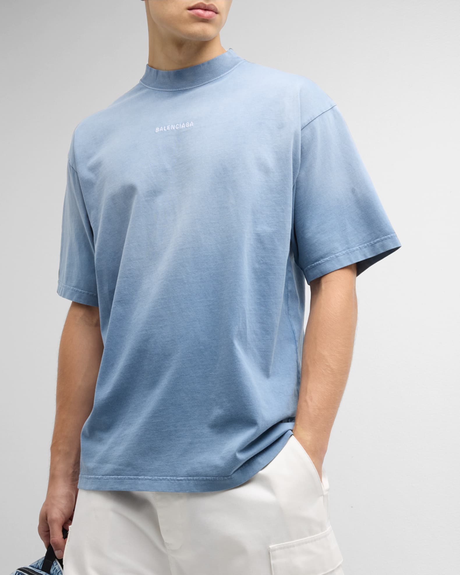 Tee shirt balenciaga bleu best sale