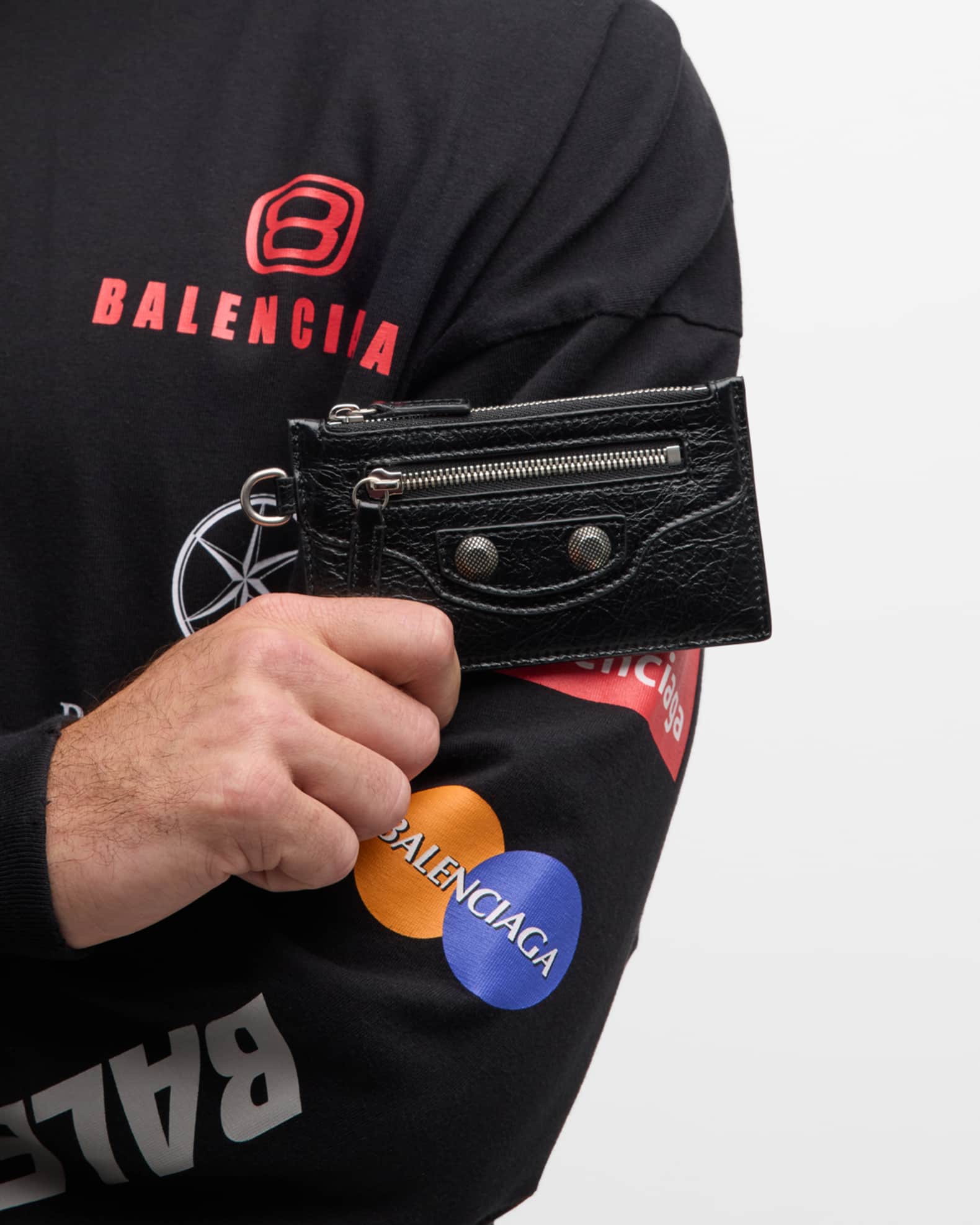 Balenciaga - Cash Card Case on Keyring, Men, Black