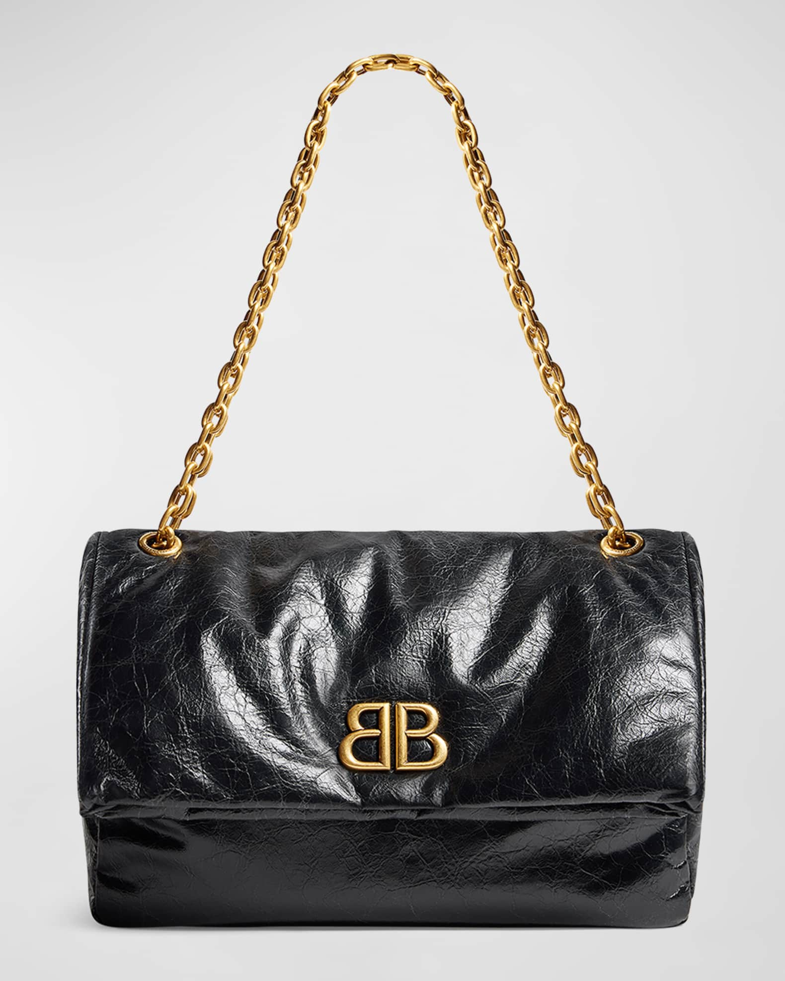 Balenciaga Women's Monaco Medium Chain Shoulder Bag - Black