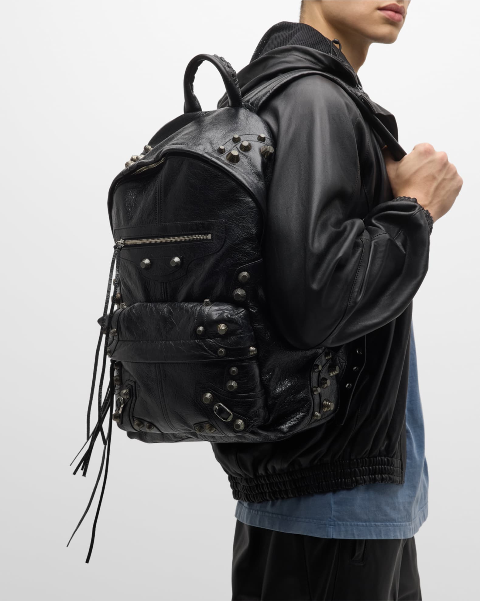 studded leather backpack