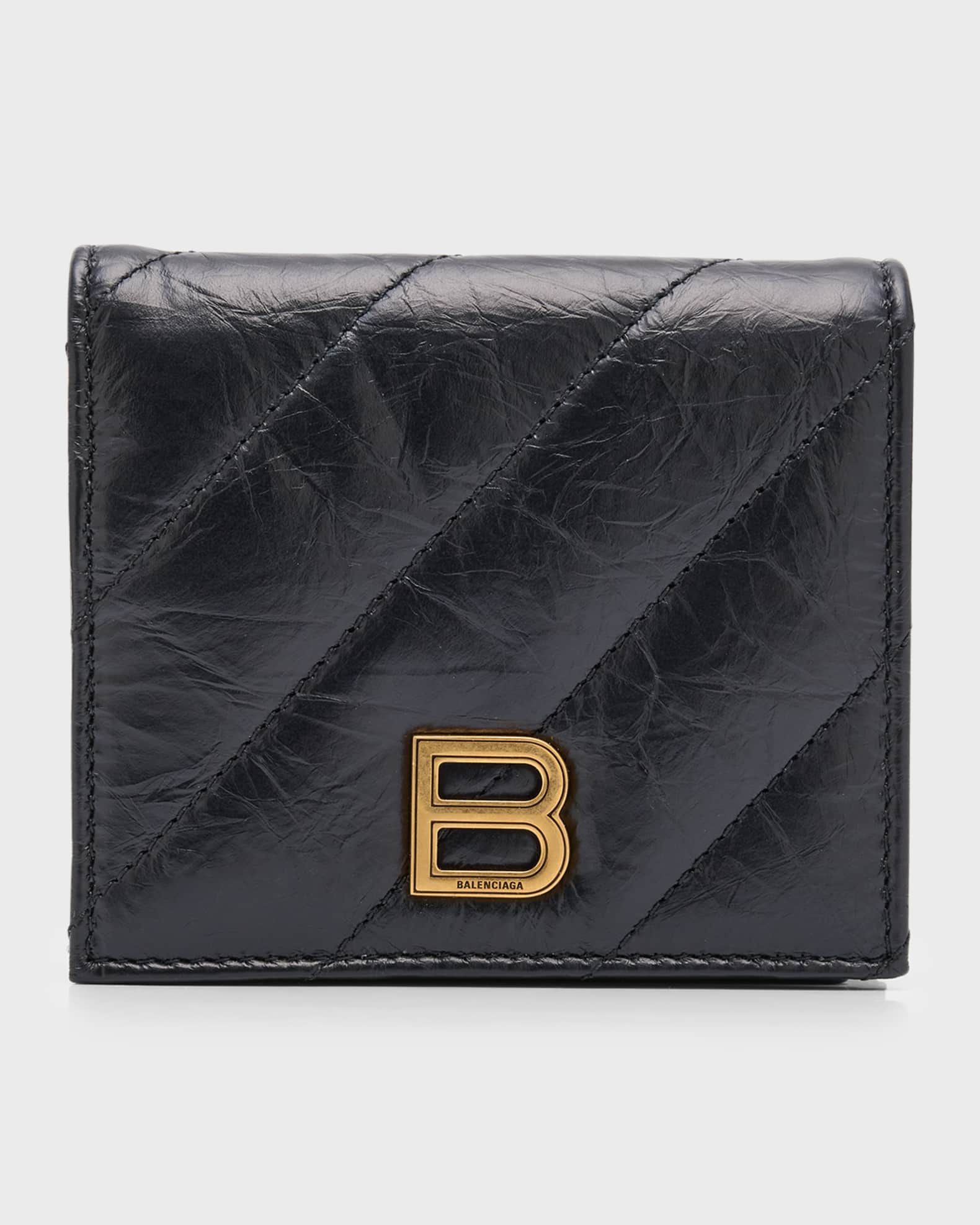 Balenciaga Crush Flap Coin And Card Holder Quilted | Neiman Marcus
