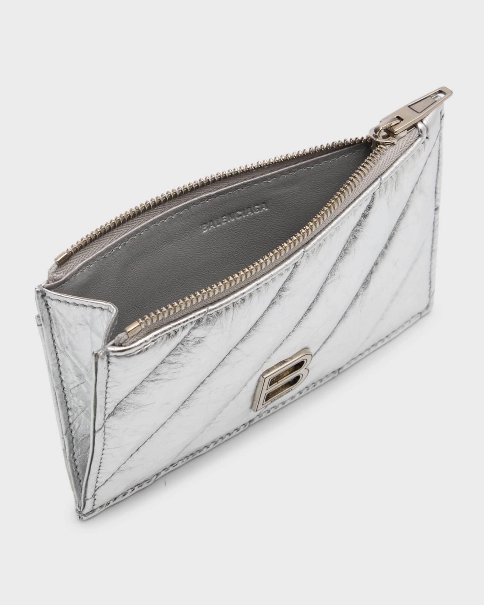 Balenciaga Crush Long Coin And Card Holder Metallized