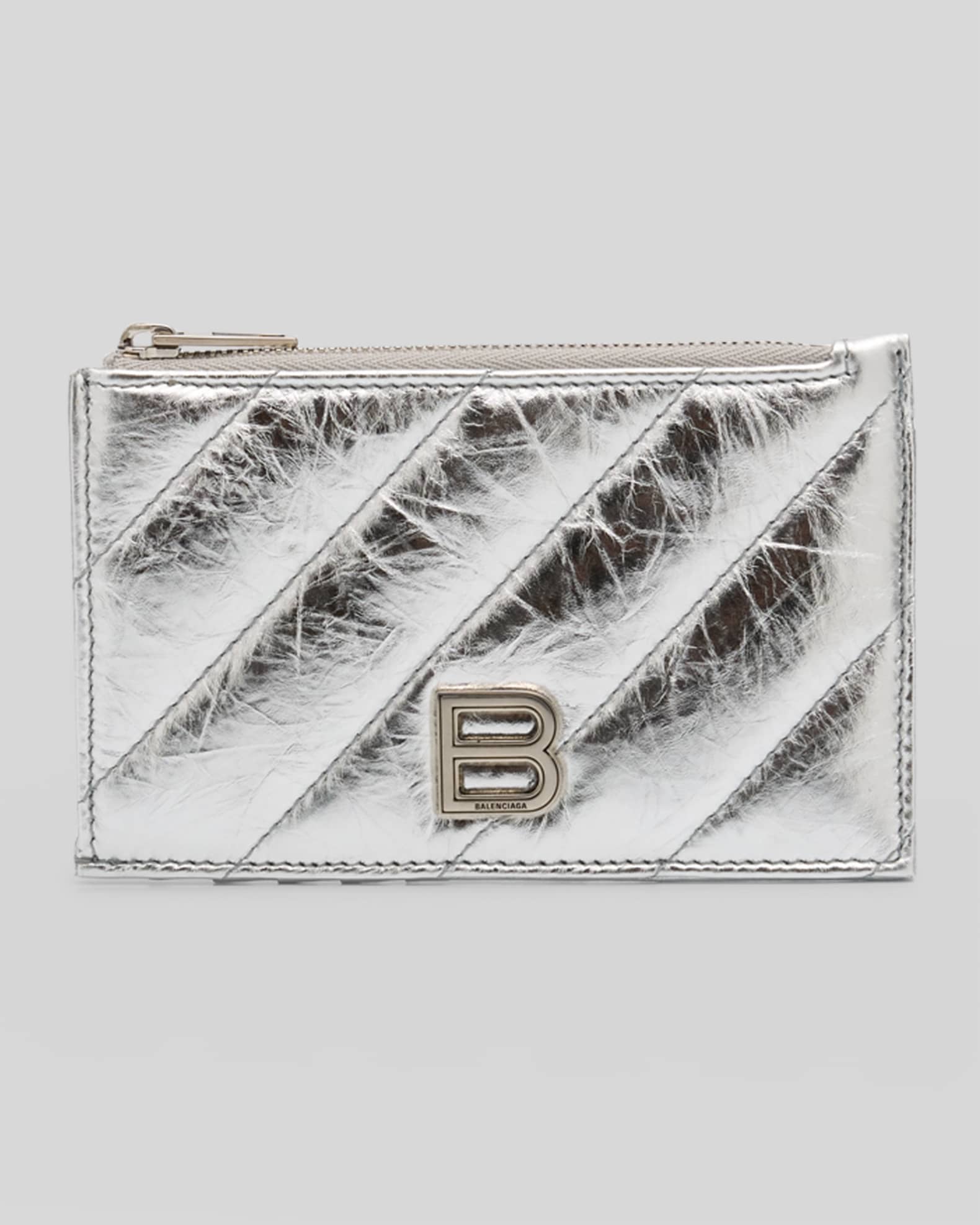 BALENCIAGA Papier mini printed textured-leather wallet