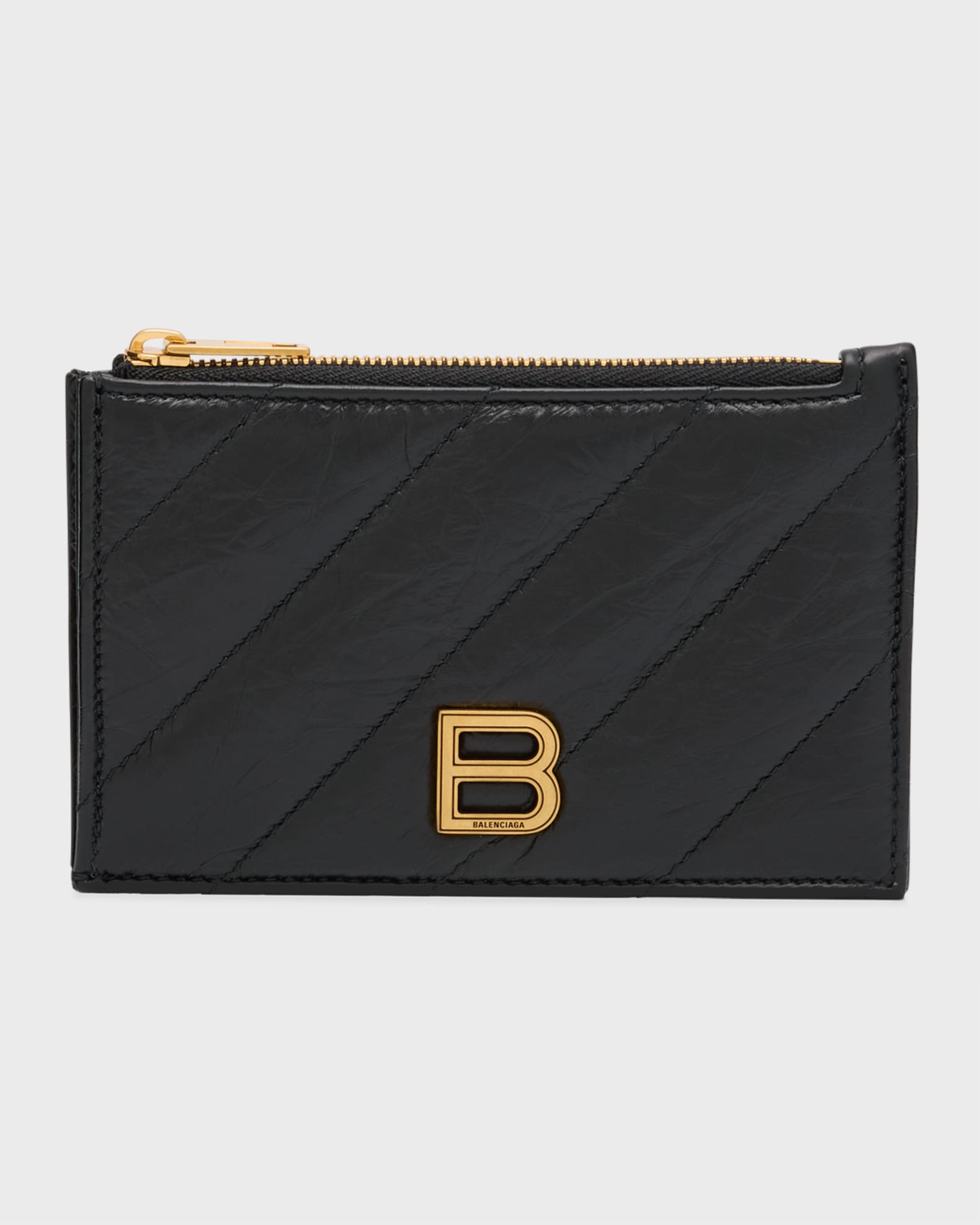 ★BALENCIAGA★ Crush Quilted Long Coin Card Holder Black 766 Balenciaga Crush Long Coin And Card Holder Quilted | Neiman