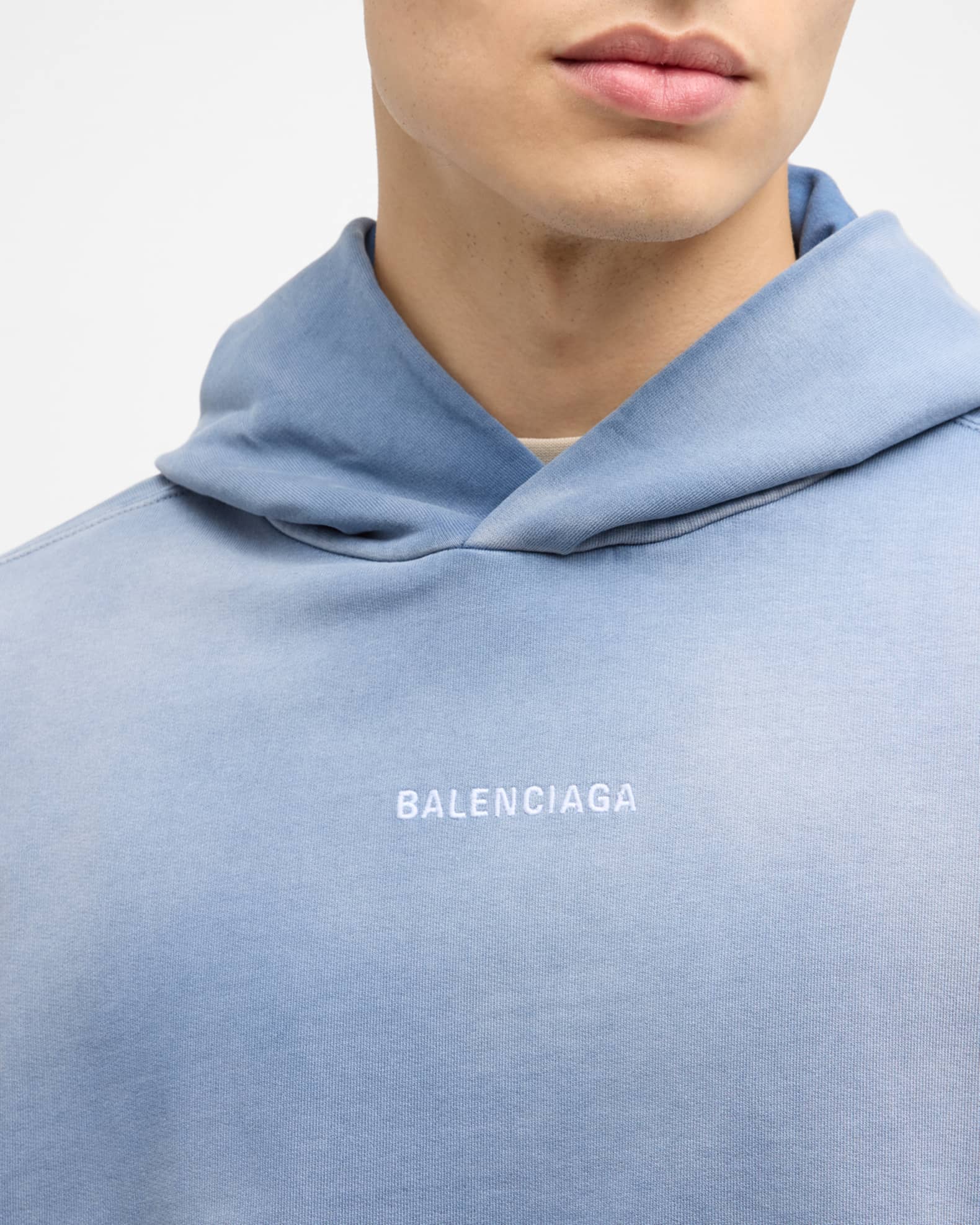 Balenciaga Back Hoodie Medium Fit in Blue