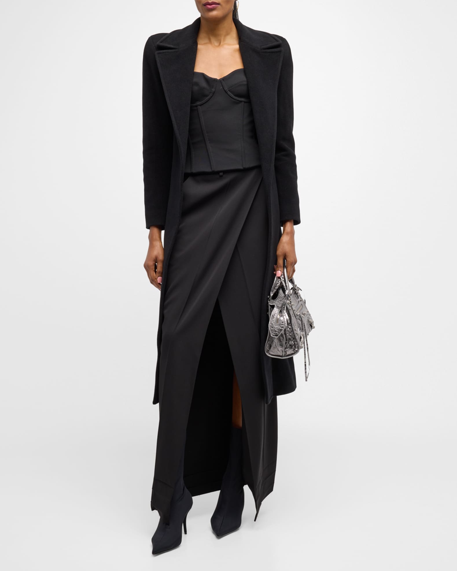 Balenciaga Round Shoulder Fitted Coat | Neiman Marcus Balenciaga Round Shoulder Fitted Coat | Neiman Marcus