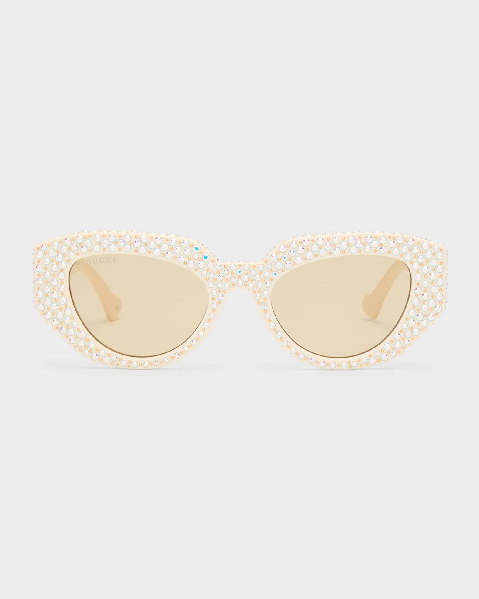 Gucci Embellished Acetate Cat Eye Sunglasses Neiman Marcus