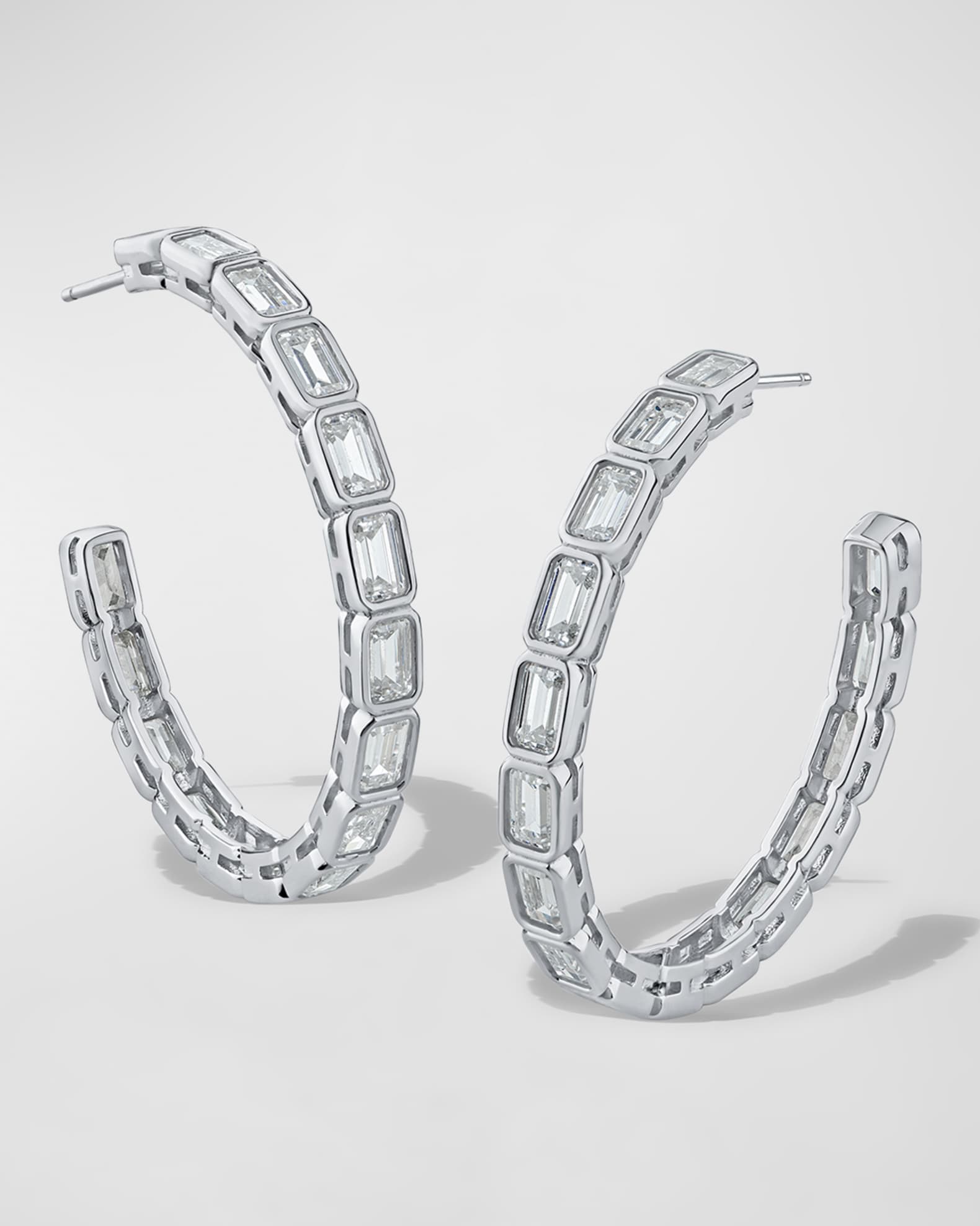 Cz by kenneth jay 2024 lane pave huggie hoop earrings