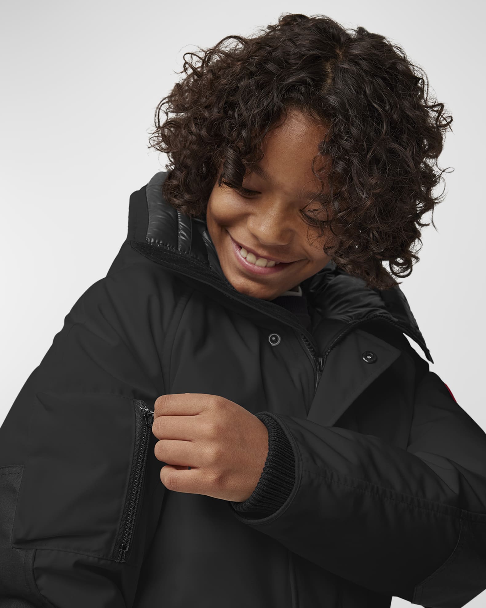 Canada Goose Kid s Chilliwack Hooded Down Bomber Jacket Size S L Neiman Marcus
