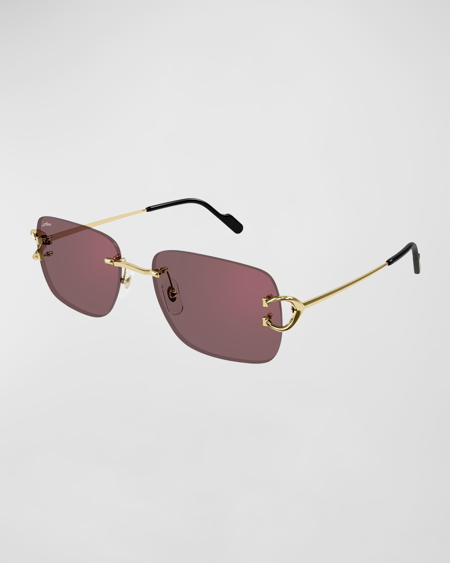 Cartier Men s CT0330SM Rimless Rectangle Sunglasses Neiman Marcus