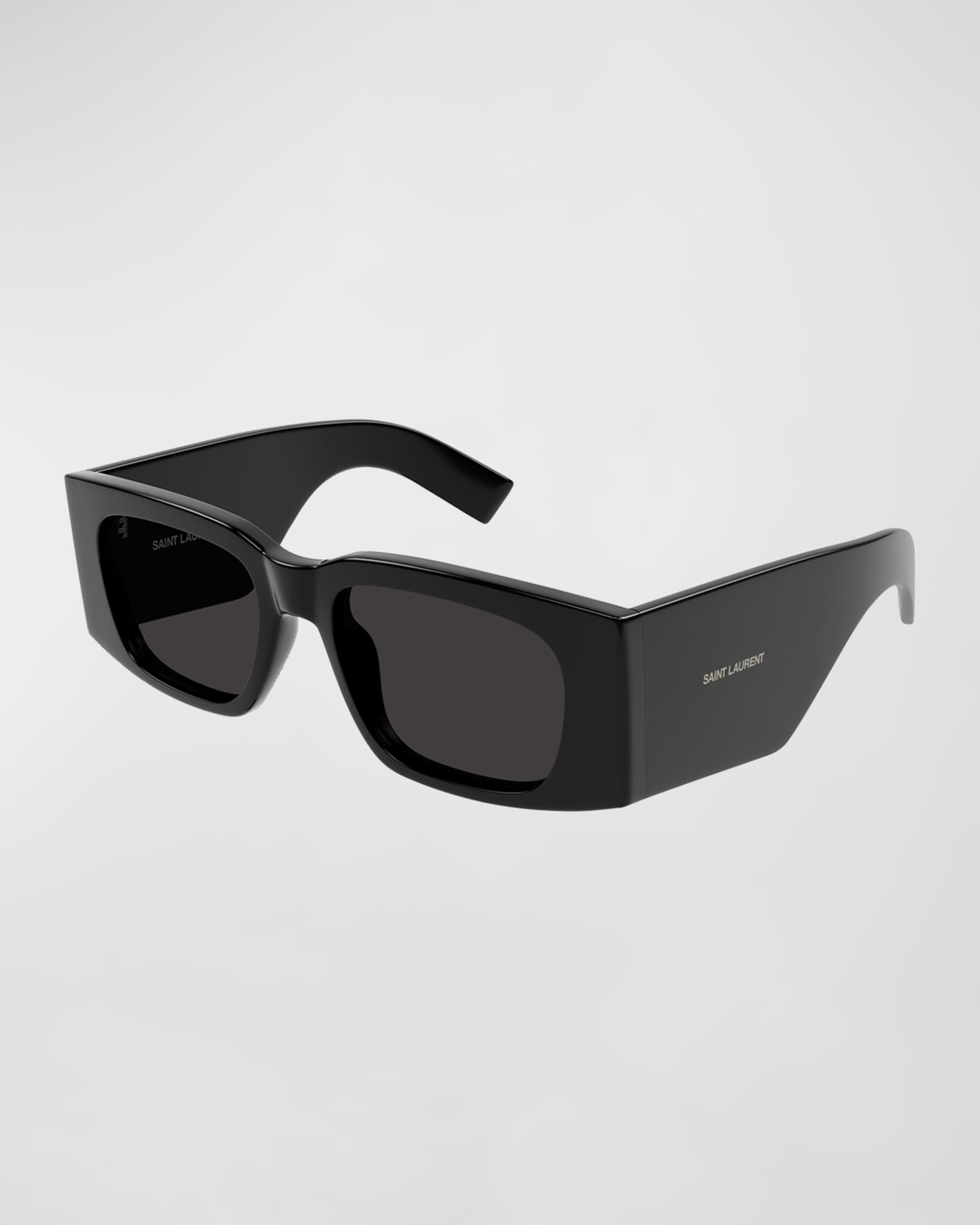 Micro Logo Acetate Rectangle Sunglasses