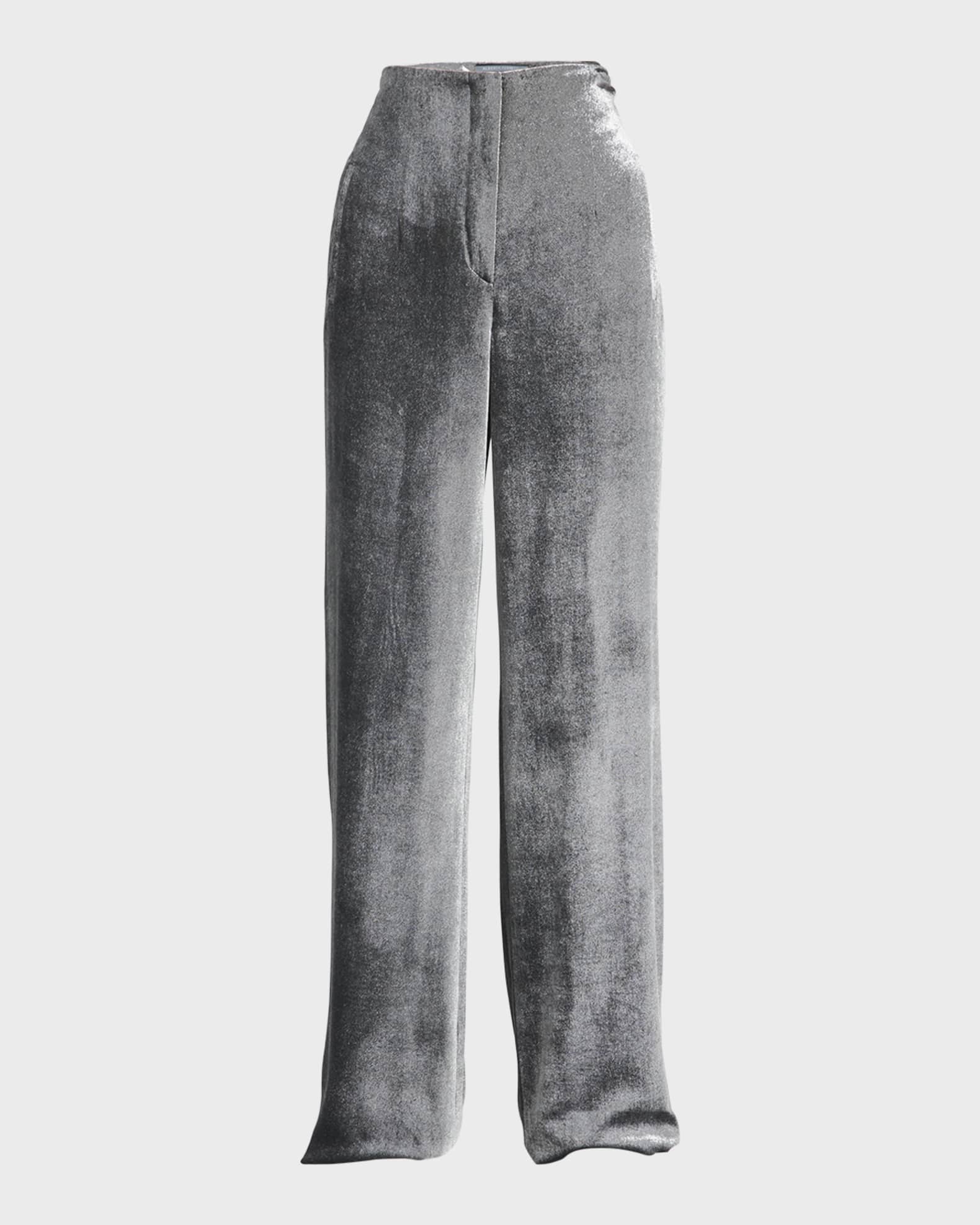 Alberta Ferretti velvet palazzo trousers - Black