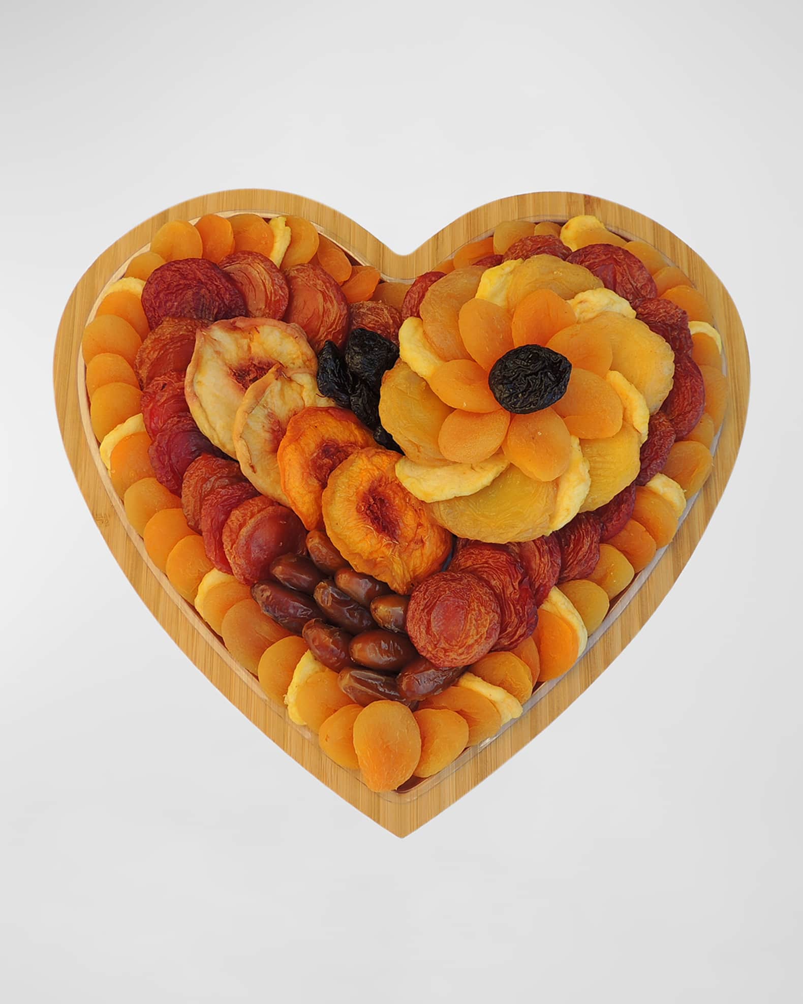 Heart-Shaped Bamboo Dried Fruit Tray 0