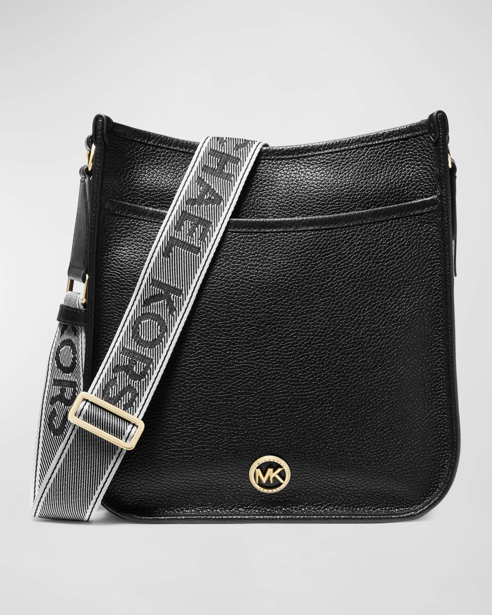 Michael Michael Kors Luisa Large Leather Messenger Bag Black