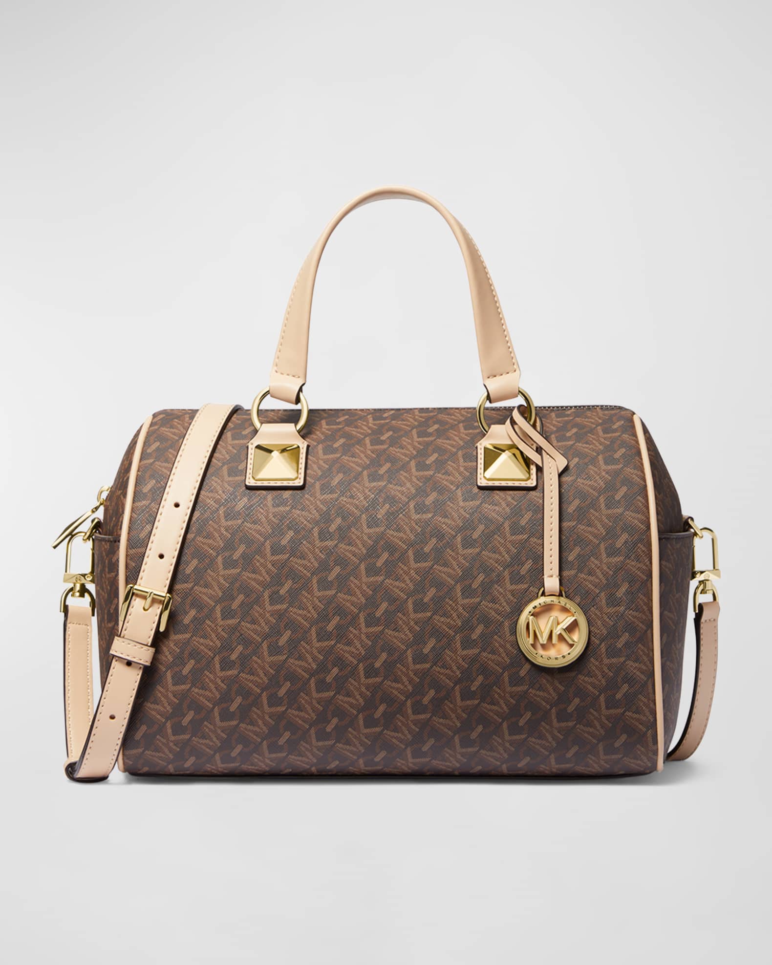 MICHAEL Michael Kors Medium Monogram Zip Satchel Bag Neiman Marcus