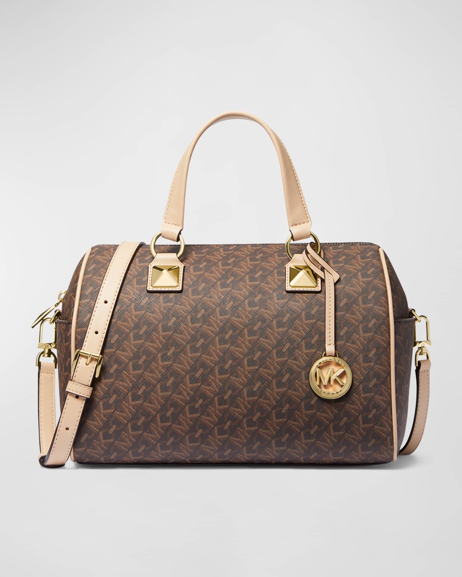 Michael Kors Speedy Satchel Bag in brown with gold hardware in 2023