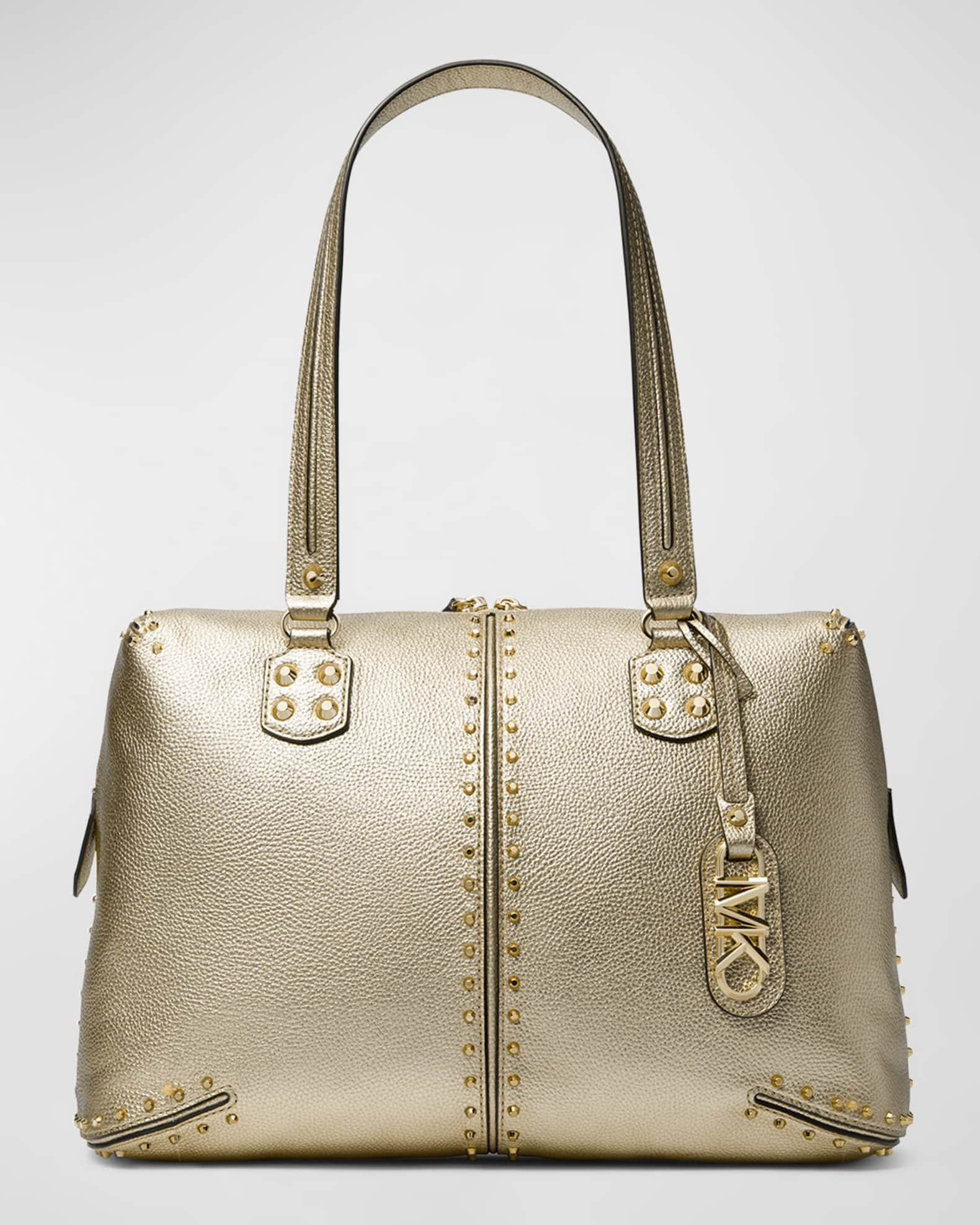 Michael Kors Astor Large Studded Suede Shoulder Bag