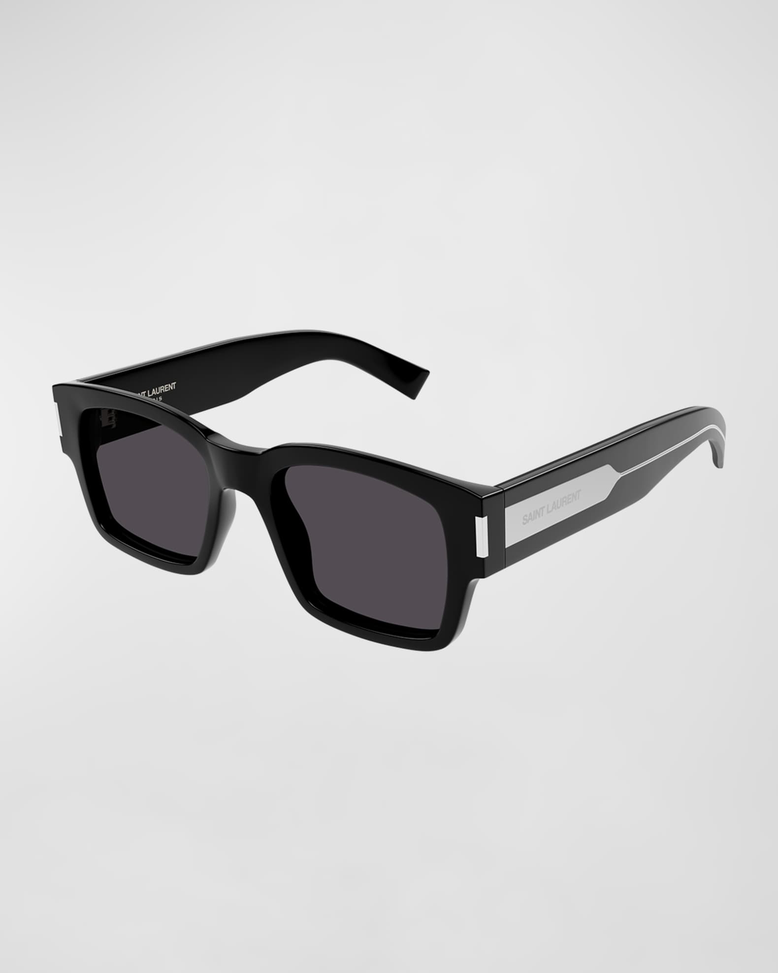 Saint Laurent Men's SL 617 Acetate Rectangle Sunglasses