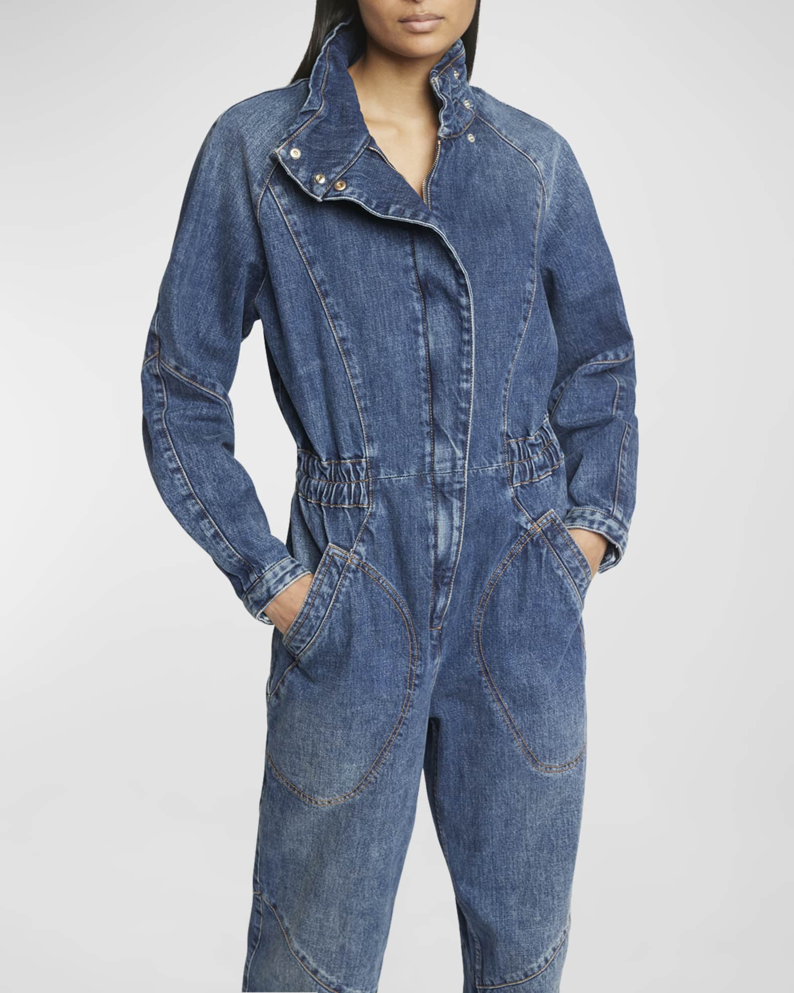 Isabel Marant Kimea Denim Jumpsuit Neiman Marcus