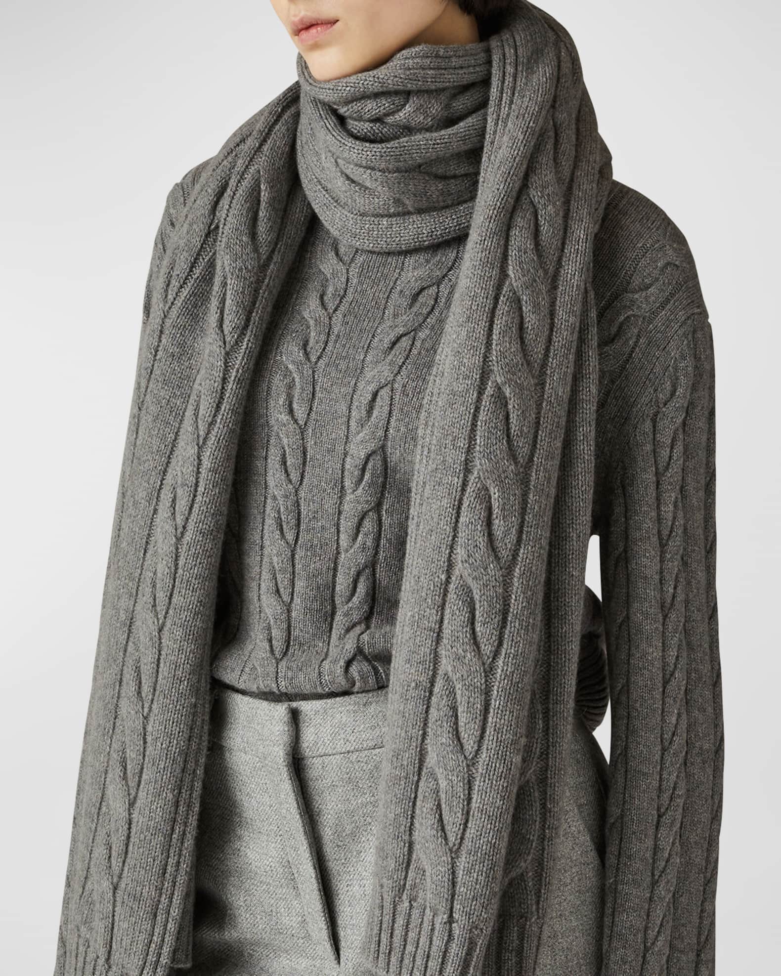 Cashmere Cable Knit Scarf 1