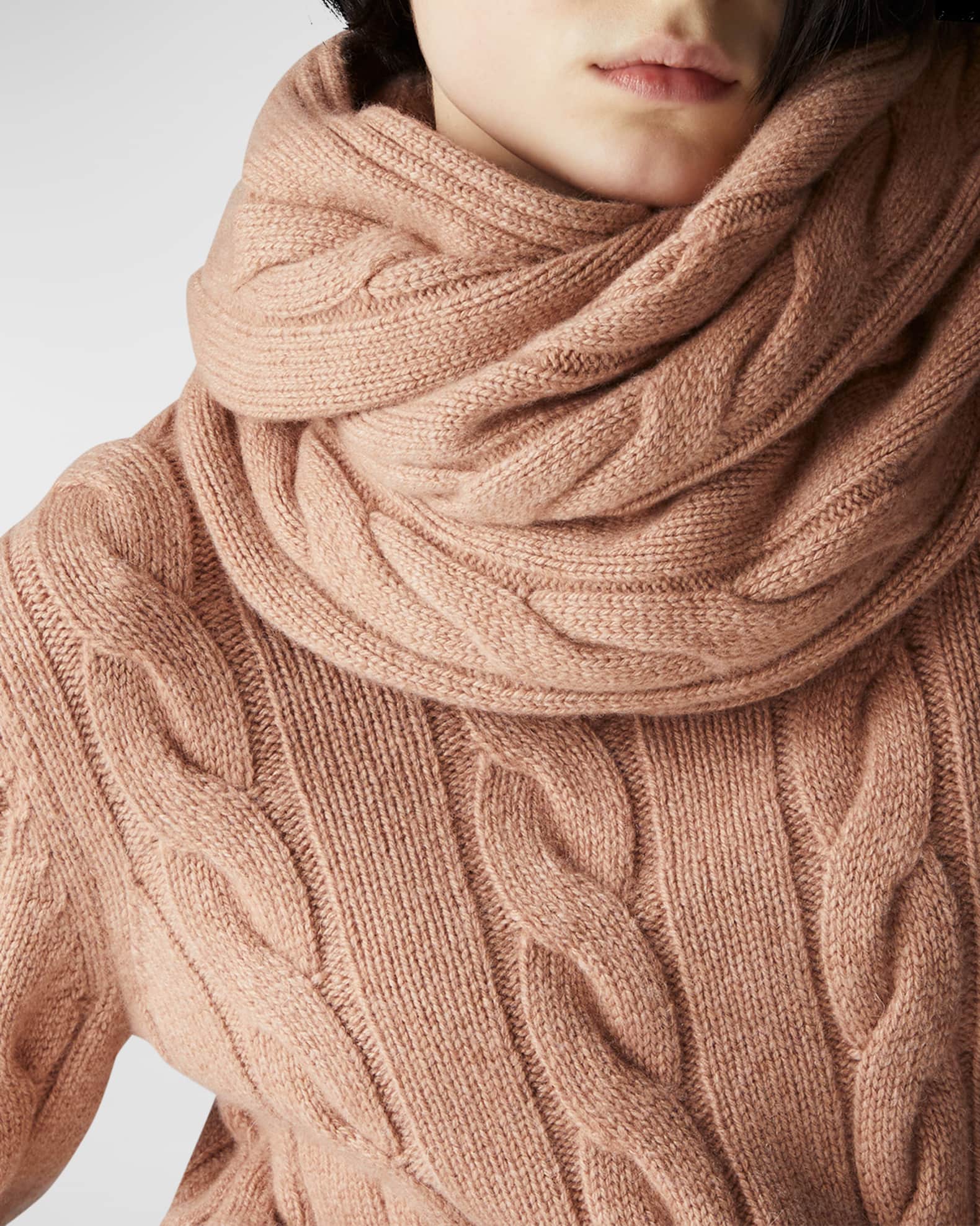 Cashmere Cable Knit Scarf