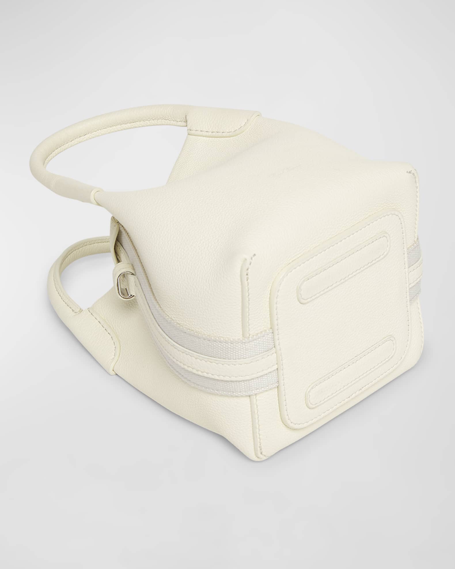 MICRO BALE BAG IN WHITE MIX BRONZE BROWN CALFSKIN