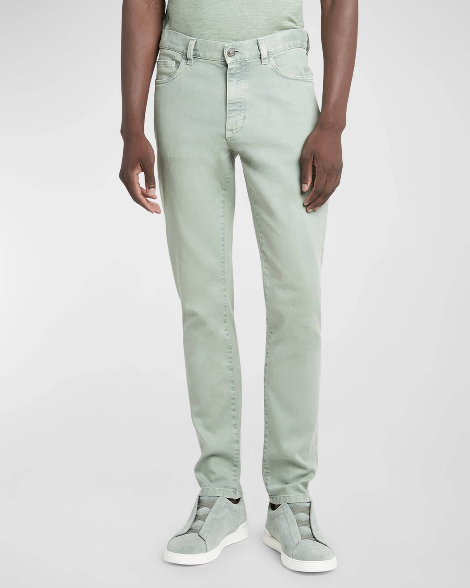 ZEGNA Men's CottonStretch Slim 5Pocket Pants Neiman Marcus