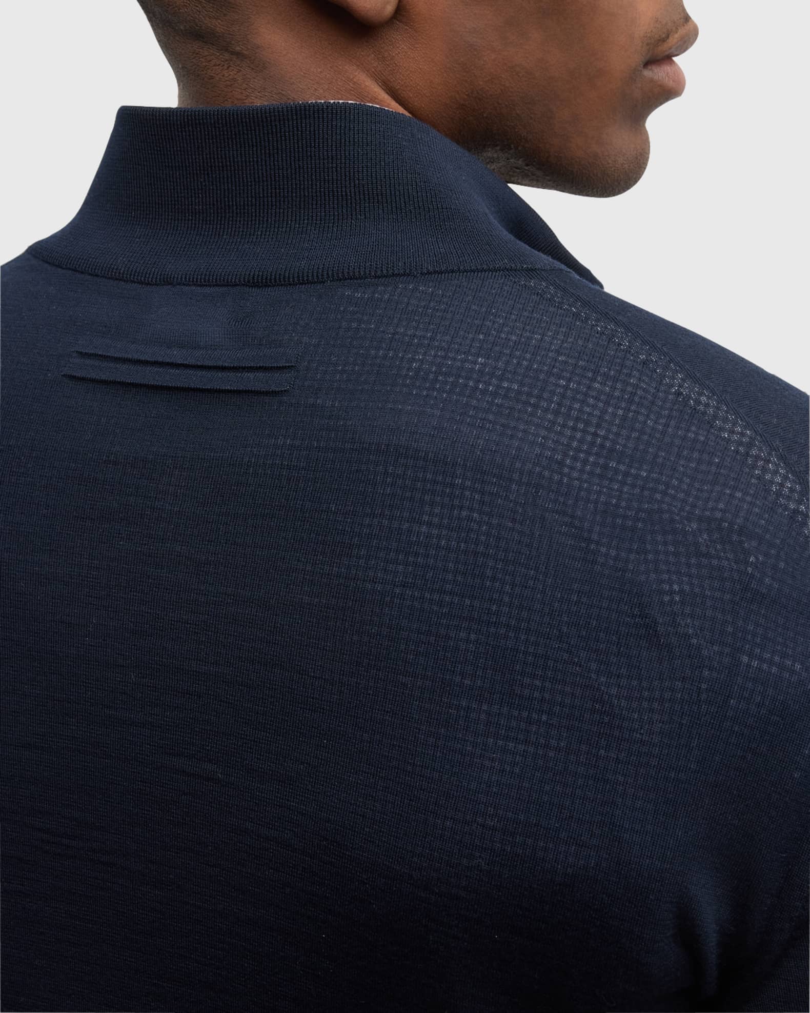 Strathmore | Stripe Quarter Zip Wool Sweater