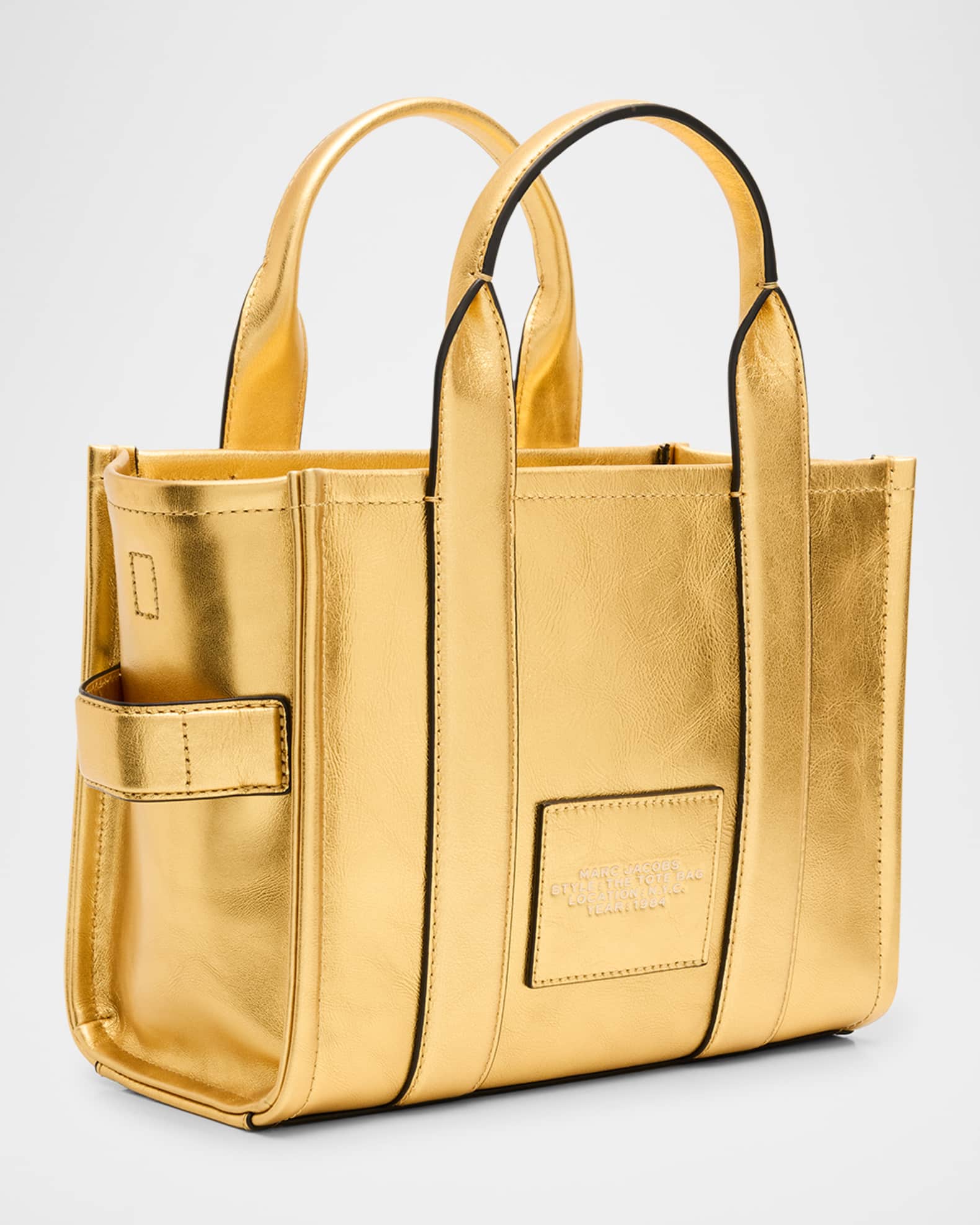 トートバッグ MARC JACOBS GOLD LEATHER THE SMALL TOTE BAG Marc Jacobs The Metallic Leather Small Tote Bag | Neiman Marcus