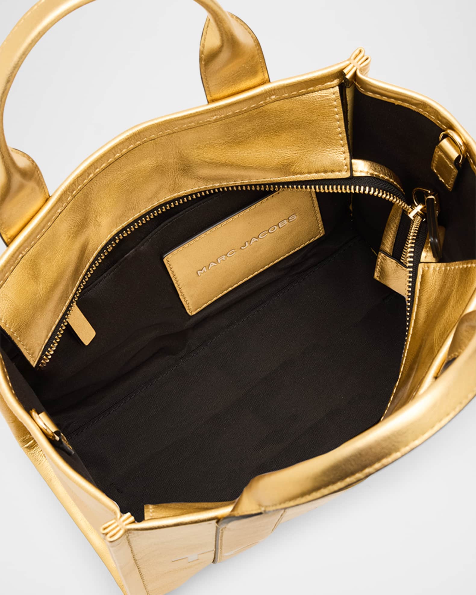 Marc Jacobs The Metallic Leather Small Tote Bag | Neiman Marcus