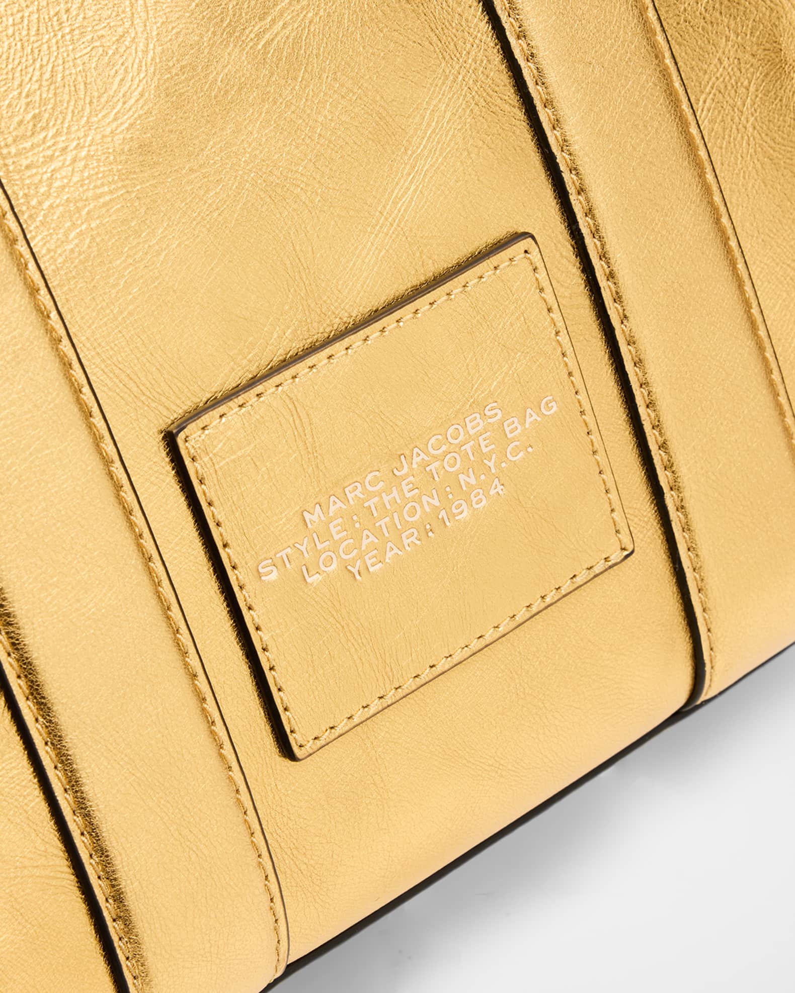 Marc Jacobs The Metallic Leather Small Tote Bag | Neiman Marcus