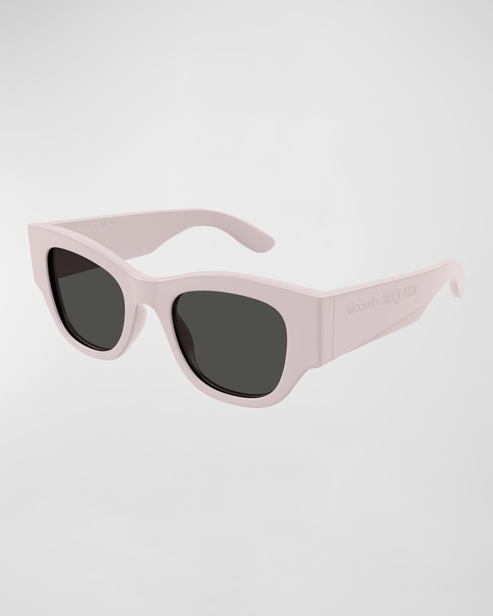 Alexander McQueen Logo Acetate Square Sunglasses Neiman Marcus