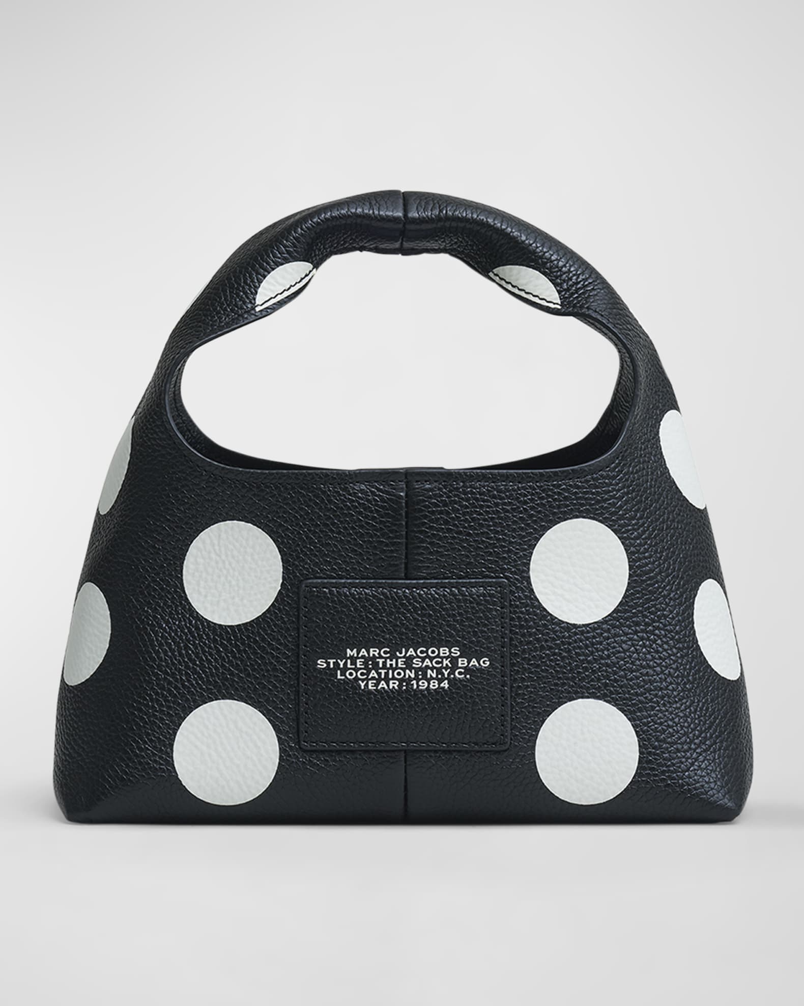 Marc Jacobs The Spots Mini Leather Sack Bag - Black/White