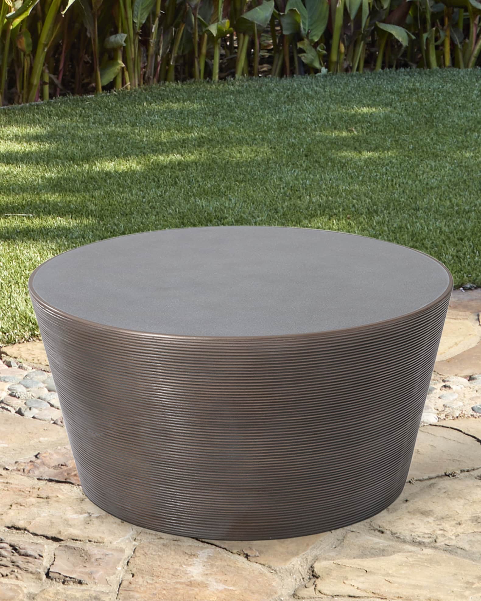 The Phillips Collection Kono Bronze Finish Concrete Top Coffee Table