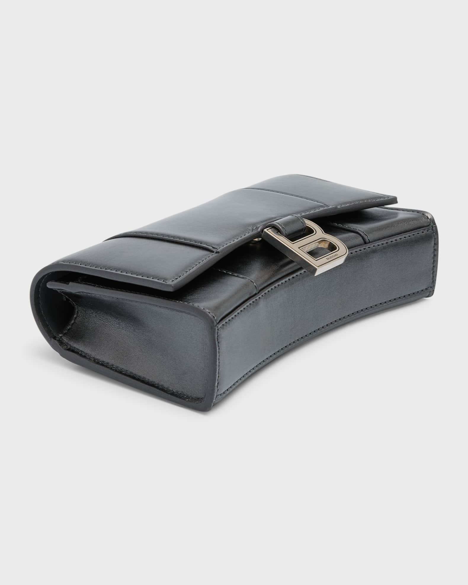 Balenciaga Hourglass Wallet On Chain Metallized | Neiman Marcus