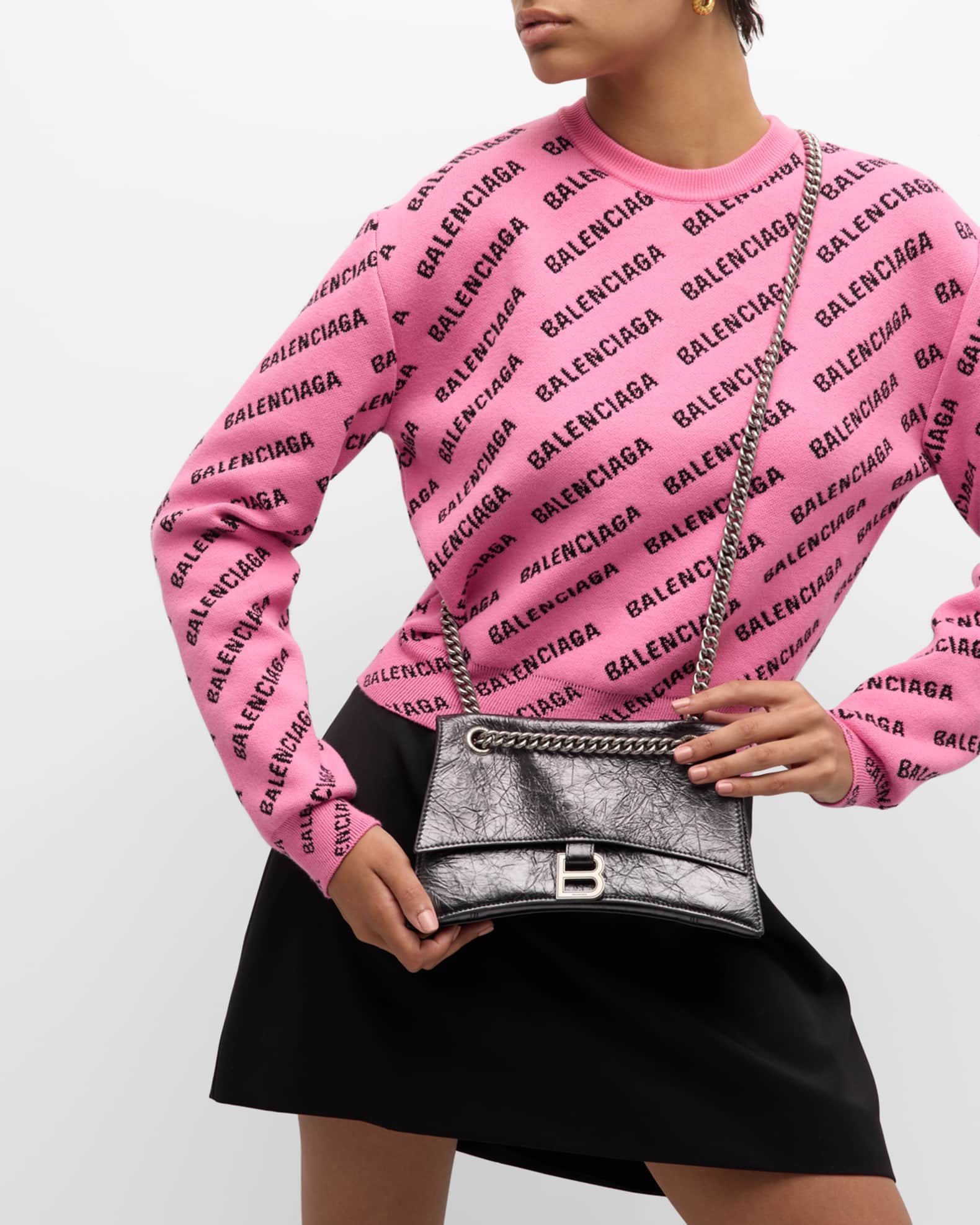 セール！数量限定 BALENCIAGA CRUSHCHAIN メタリックショルダー Balenciaga Crush Small Metallic Chain Bag | Neiman Marcus
