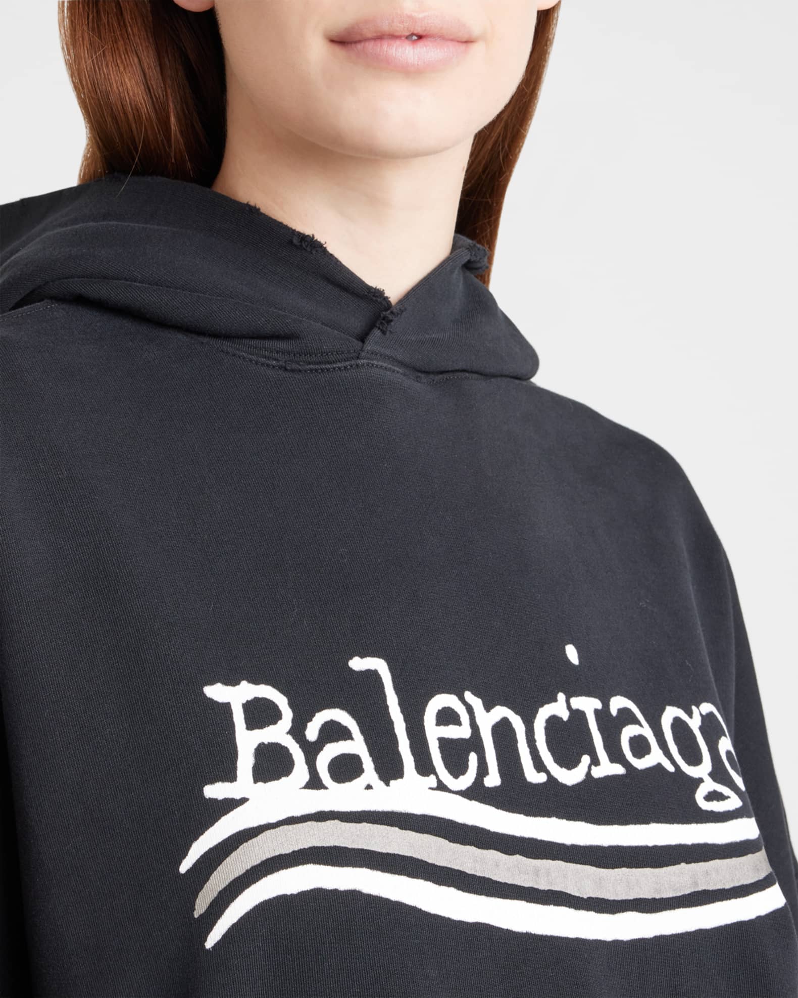 Balenciaga Hand-Drawn Political Campaign Oversized Hoodie | Neiman