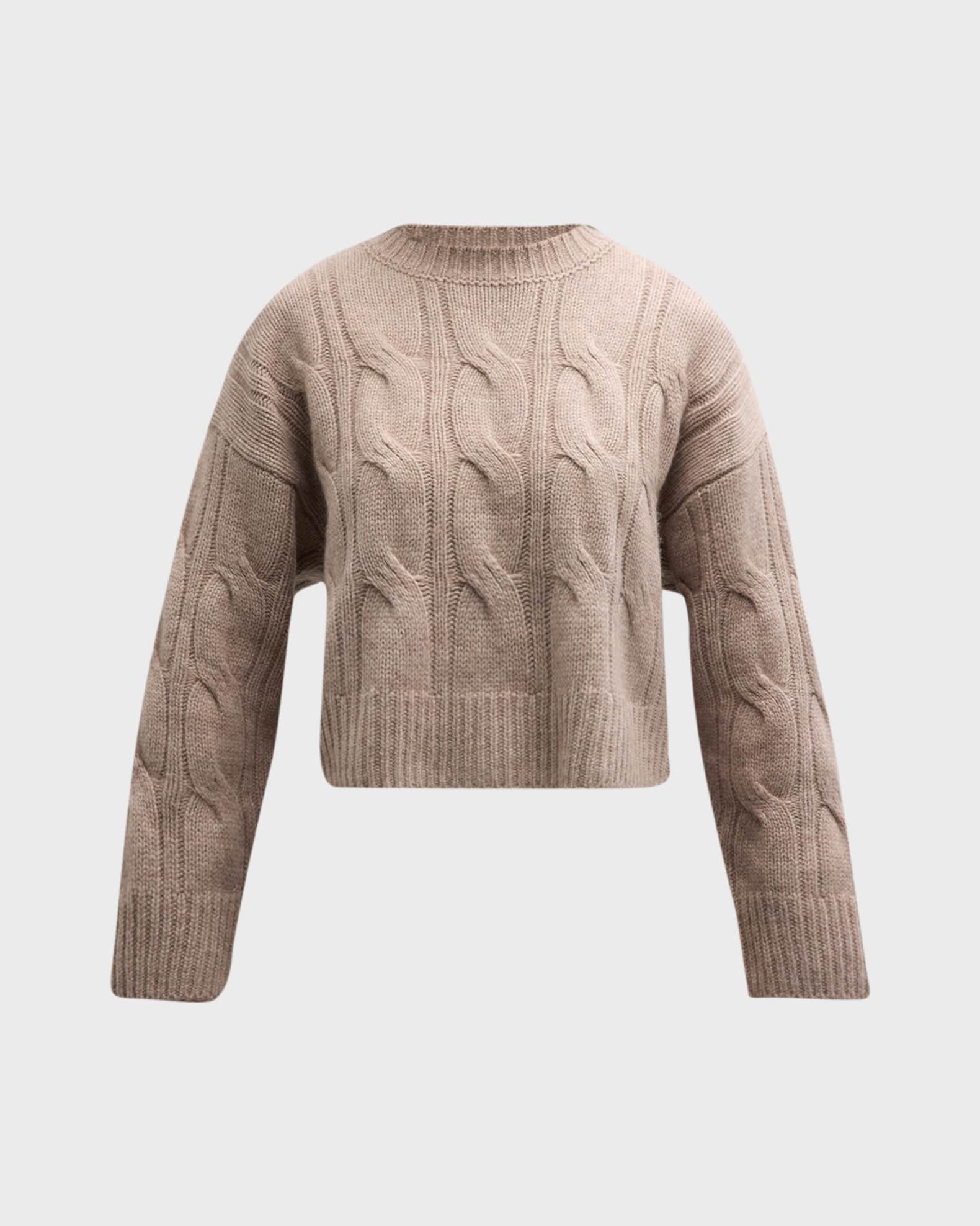 Waylynn Womens Cashmere Cable Knit Stand Collar Sweater Ultra Soft Warm Luxury Cozy Layering main image 0