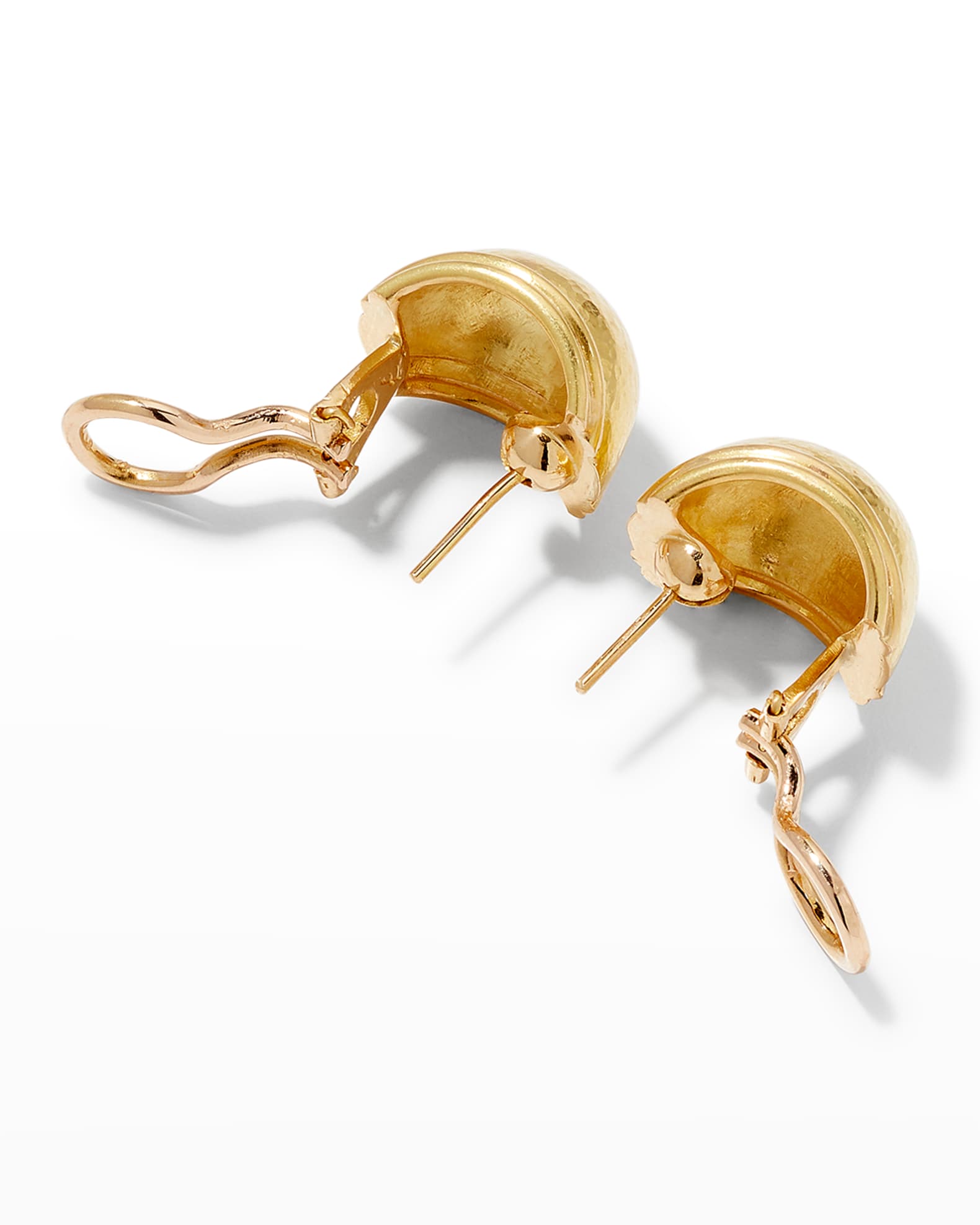 Elizabeth Locke 19k Gold Small Puff Earrings | Neiman Marcus