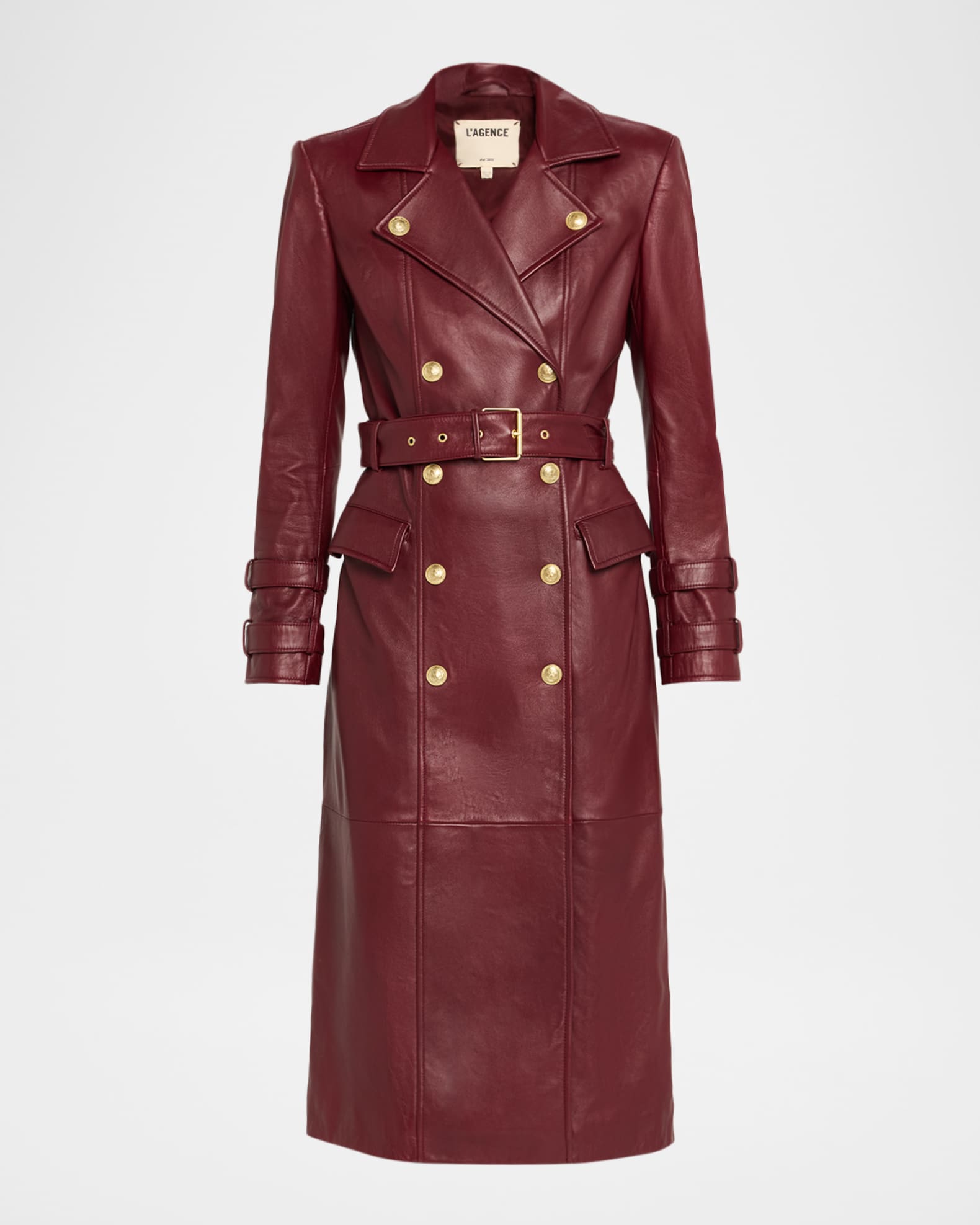 Celina Leather Trench Coat  0