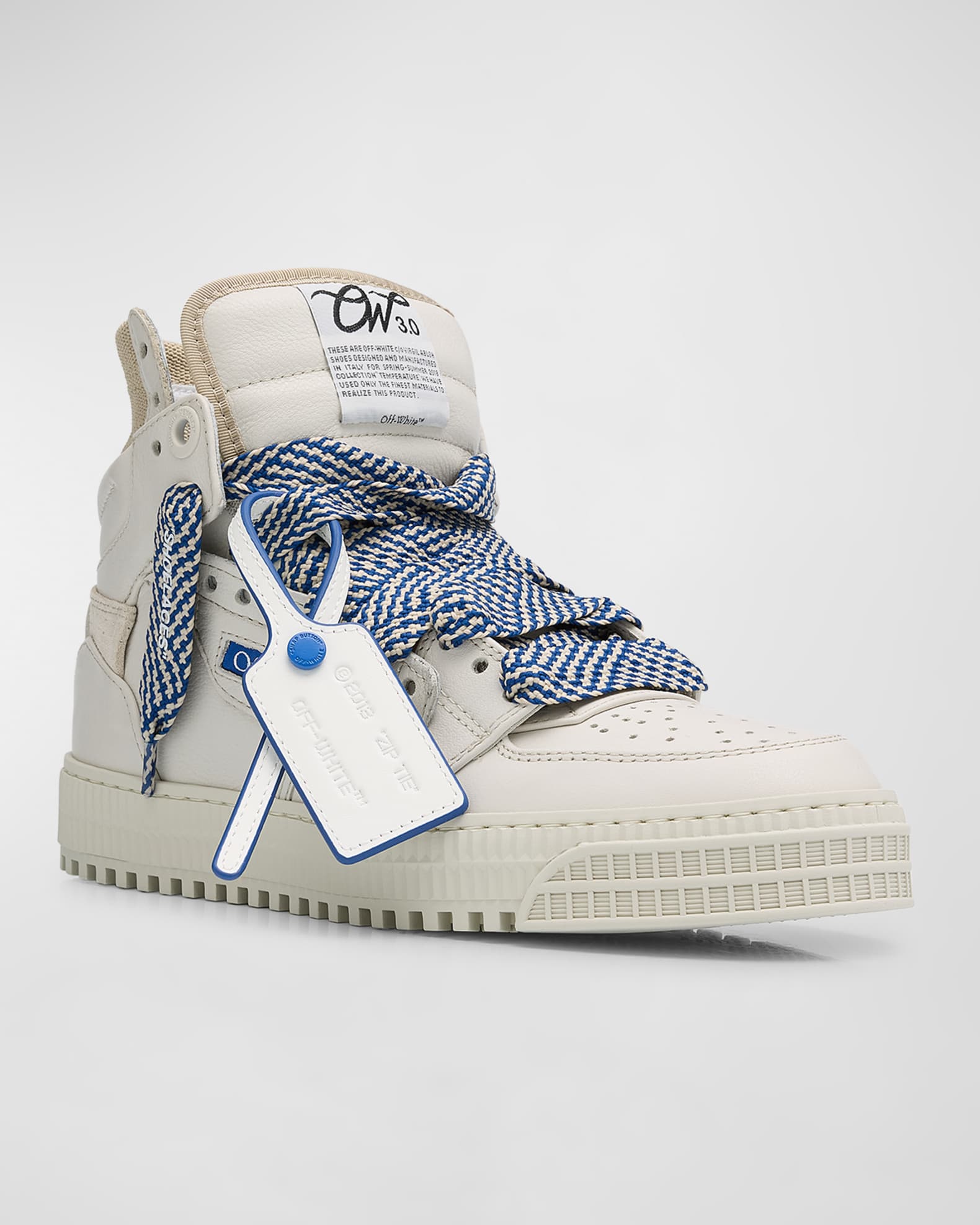 Off White 3.0 Off Court Leather High Top Sneakers Neiman Marcus