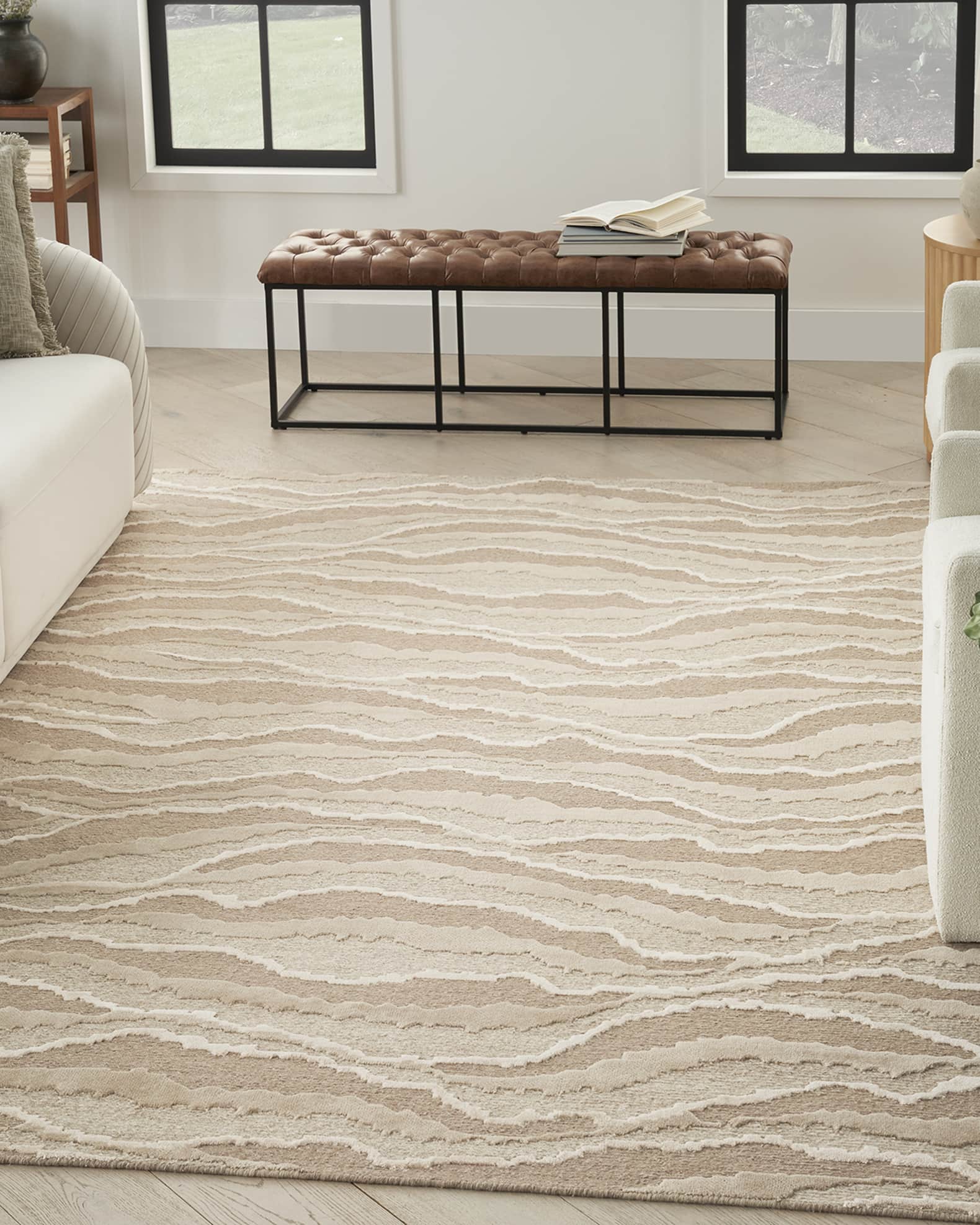 Rolling Hand-Knotted Rug 1